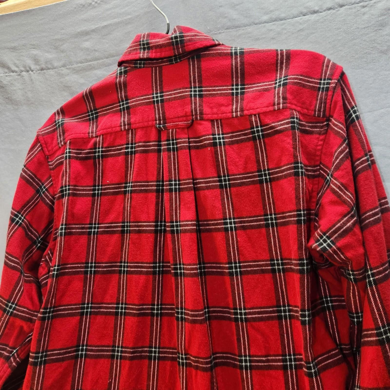 Lands' End Lands End Cotton Plaid Flannel Shirt Red Mens Size Medium Size US M / EU 48-50 / 2 - 8 Thumbnail