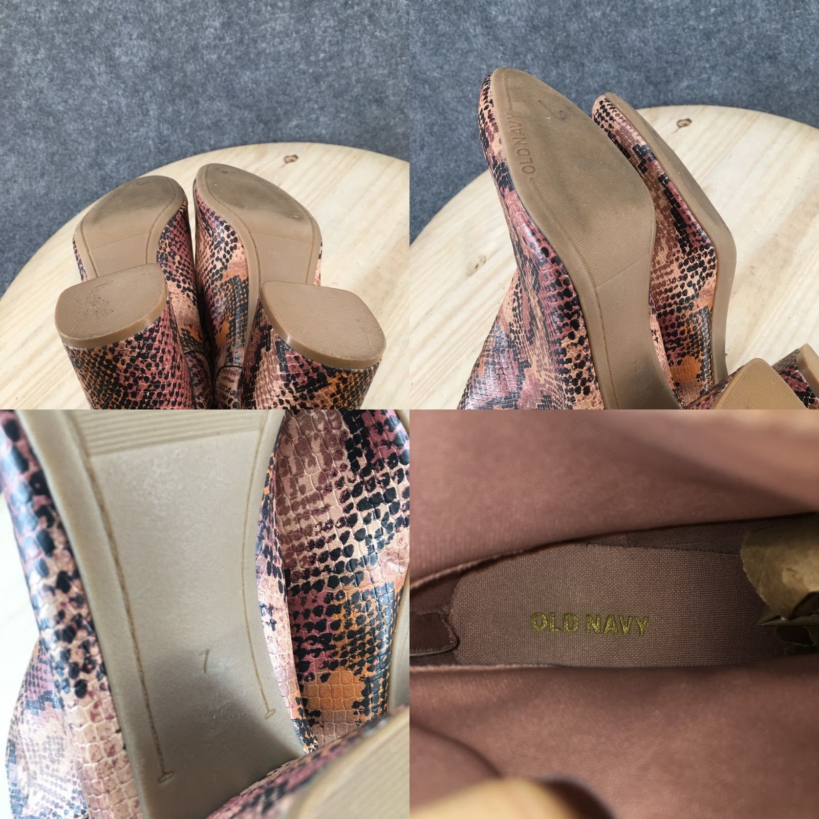 Old Navy Old Navy Booties Womens 7 Animal Print Brown Leather Back Zip Boot Heels Size US 7 / IT 37 - 9 Thumbnail
