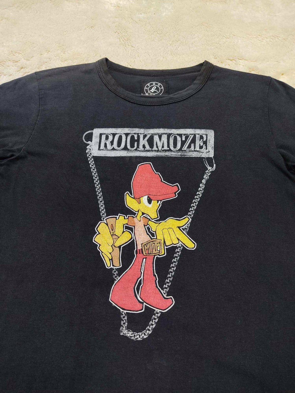 Japanese Brand × agnes b. VINTAGE RARE Agnes B Sport Rockmoze Black Faded T-Shirt Size S / US 4 / IT 40 - 2 Thumbnail
