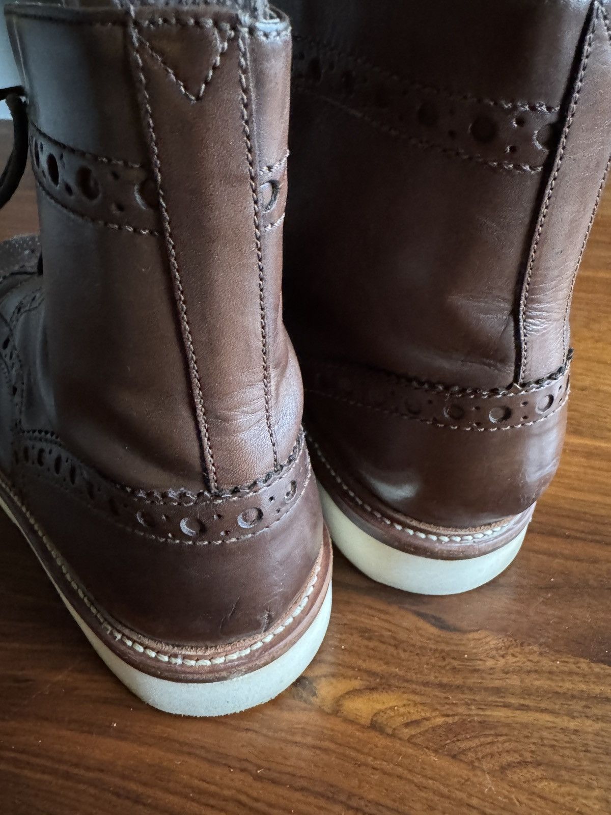 Grenson Grenson Wing Tips Leather Boots Size US 10 / EU 43 - 7 Thumbnail