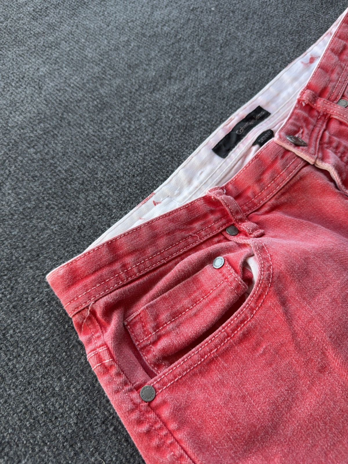 Calvin Klein 00s Calvin Klein Jeans Archive Red Dyed Skinny Denim W34 Size US 34 / EU 50 - 7 Thumbnail