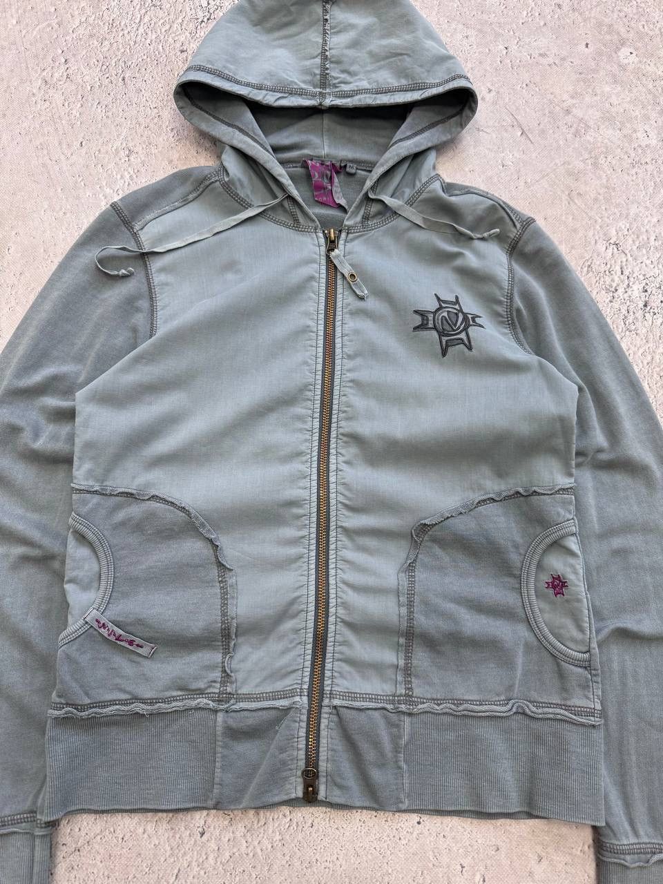 Abercrombie & Fitch × If Six Was Nine × Vintage Vintage If6Was9 Style Navy Fur Heavy Zip Hood Jacket Size M / US 6-8 / IT 42-44 - 3 Thumbnail