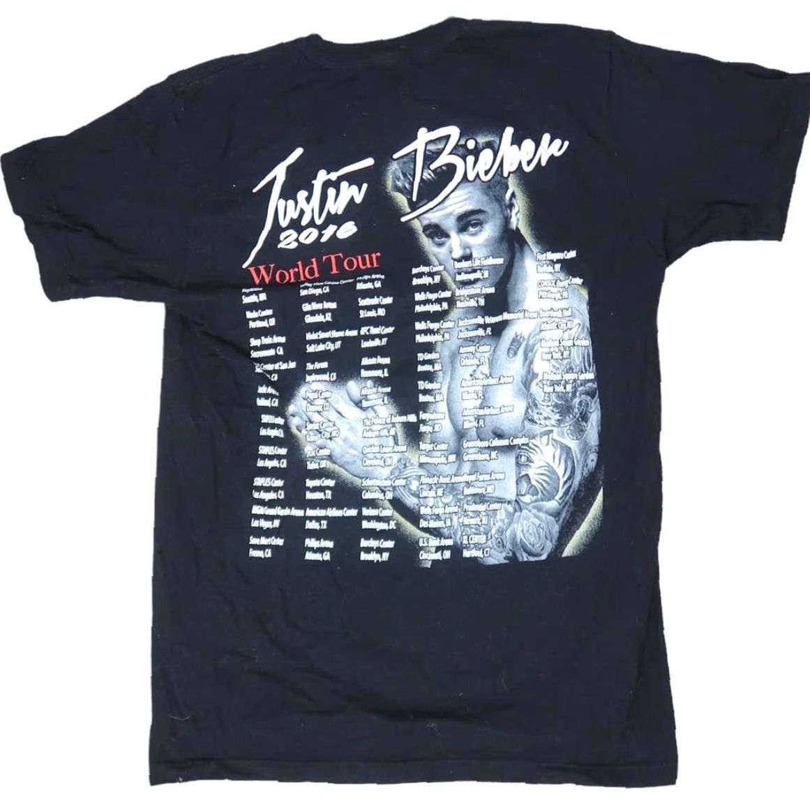 Vintage Justin Bieber black graphic t-shirt 2016 world tour M Women Shirt Girls 2016 World Tour Black Graphic T-Shirt Size M / US 6-8 / IT 42-44 - 3 Thumbnail