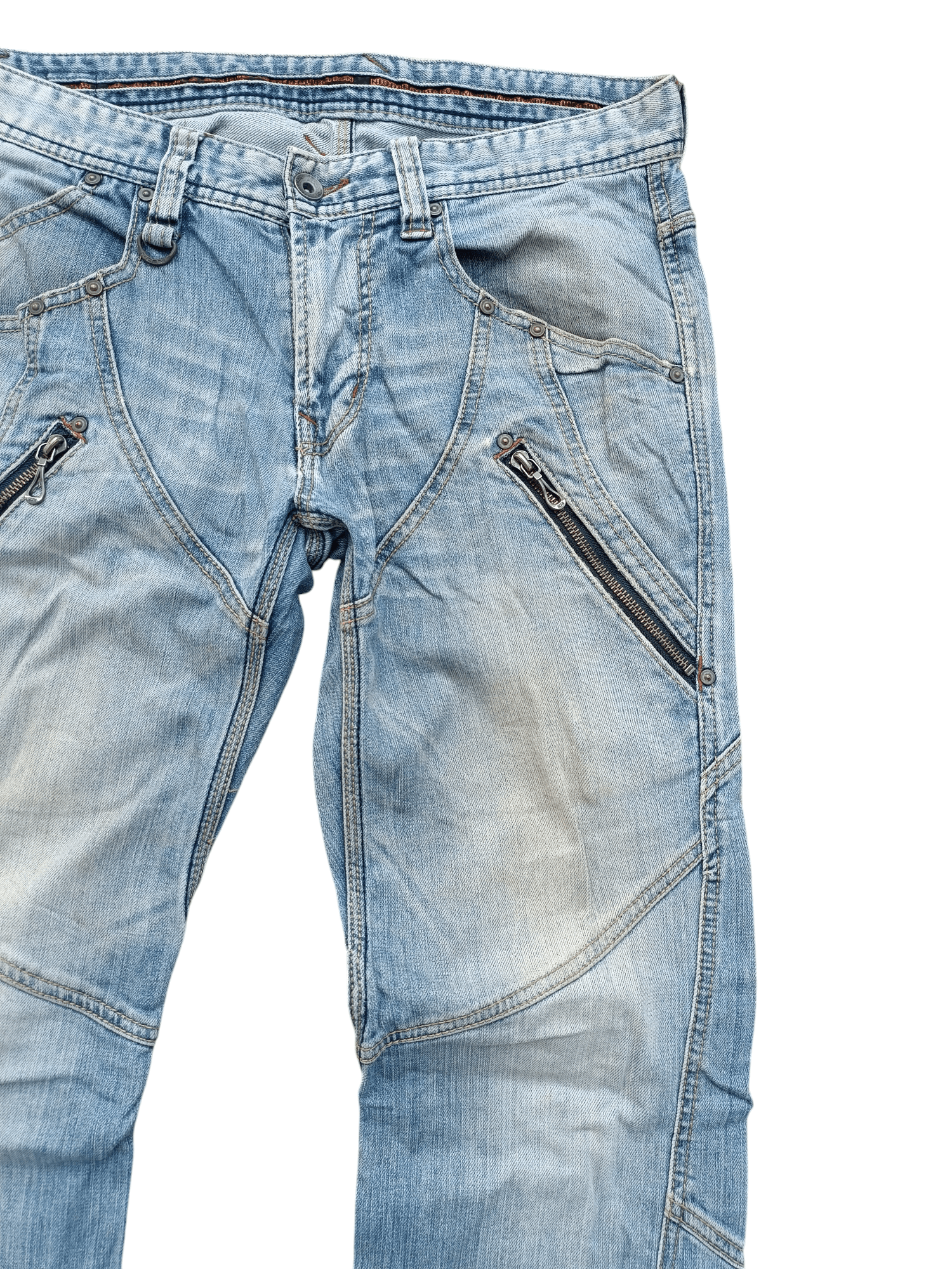 Japanese Brand Nicole Club For Men Multi Pocket Flared Jeans Size US 30 / EU 46 - 10 Thumbnail