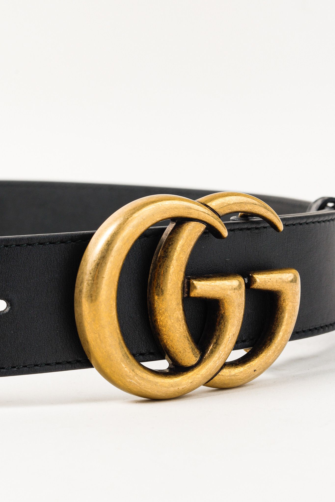 Gucci Gucci GG Marmont Black Leather Wide Belt Size ONE SIZE - 2 Thumbnail