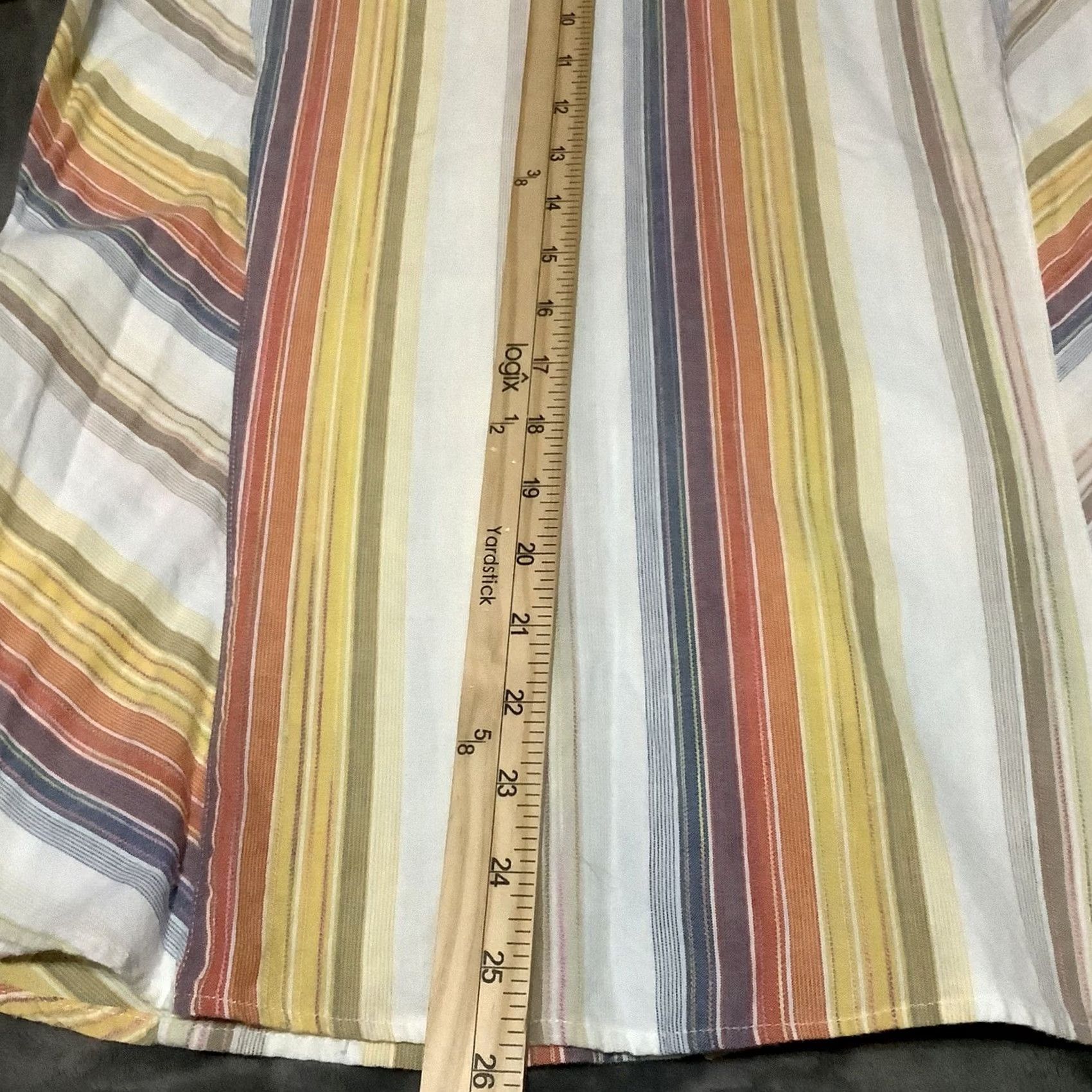 Walls Walls Shirt Adult M Orange & Blue Striped Snap Button Up S/S Western Size US M / EU 48-50 / 2 - 4 Thumbnail
