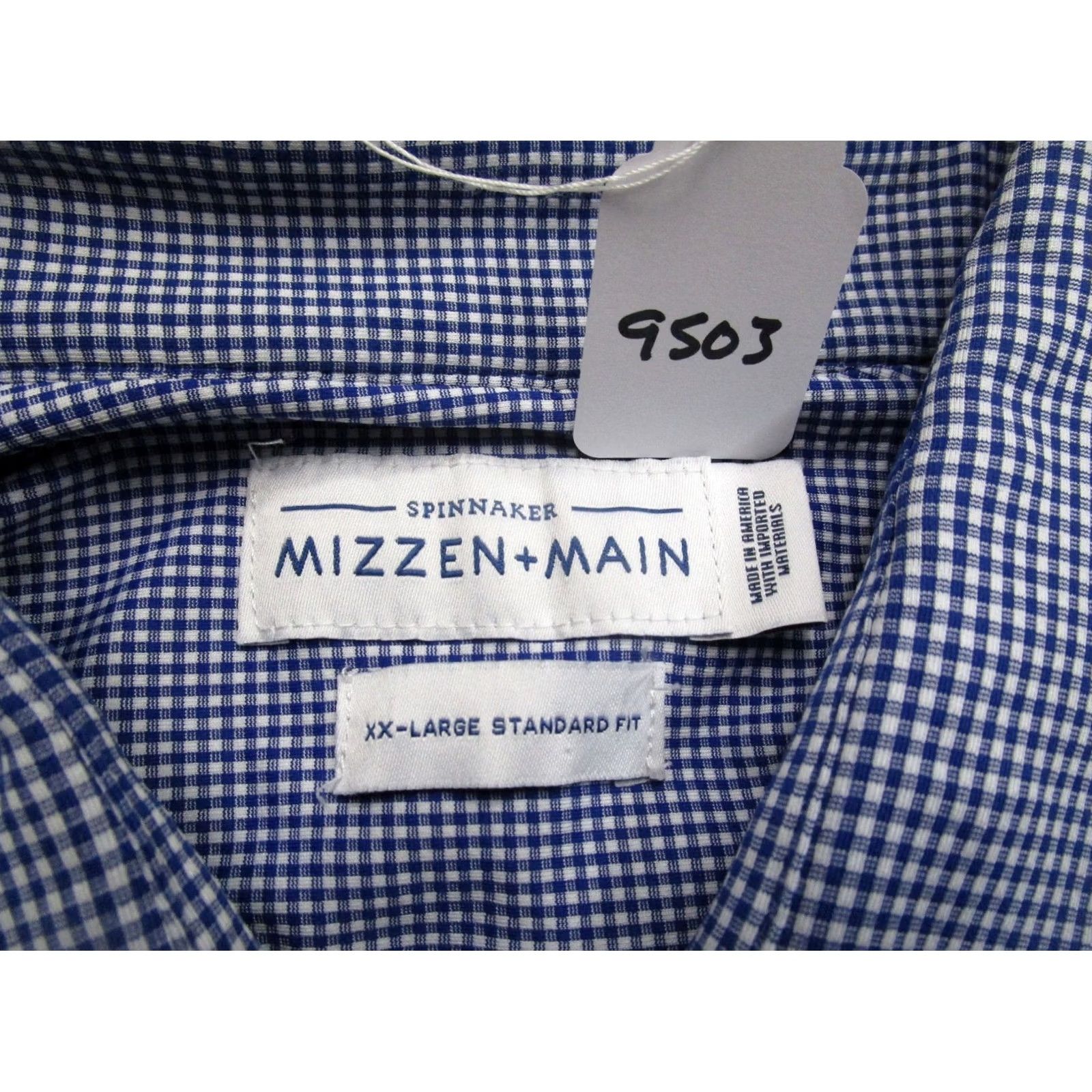 Mizzen+Main Mizzen+Main Shirt Men 2XL Blue Check Spinnaker Long Sleeve Button Up Stretch Size US XXL / EU 58 / 5 - 7 Thumbnail