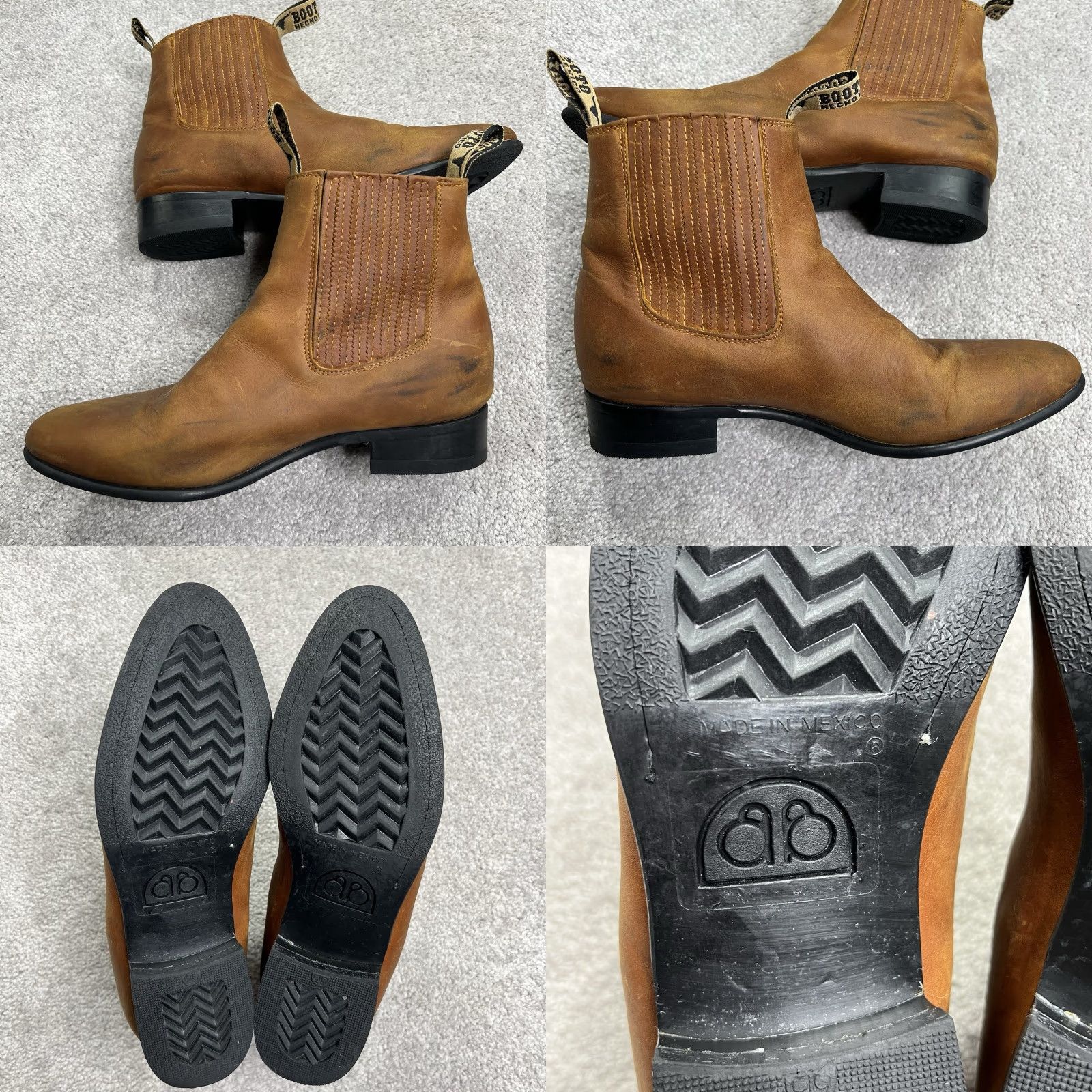 Vintage Soto Mens Chelsea Boot Ankle Pull On Brown Suede Leather Almond Toe 10.5 US Size Leather Lining Rubber Outsole Casual Size US 11 / EU 44 - 8 Thumbnail