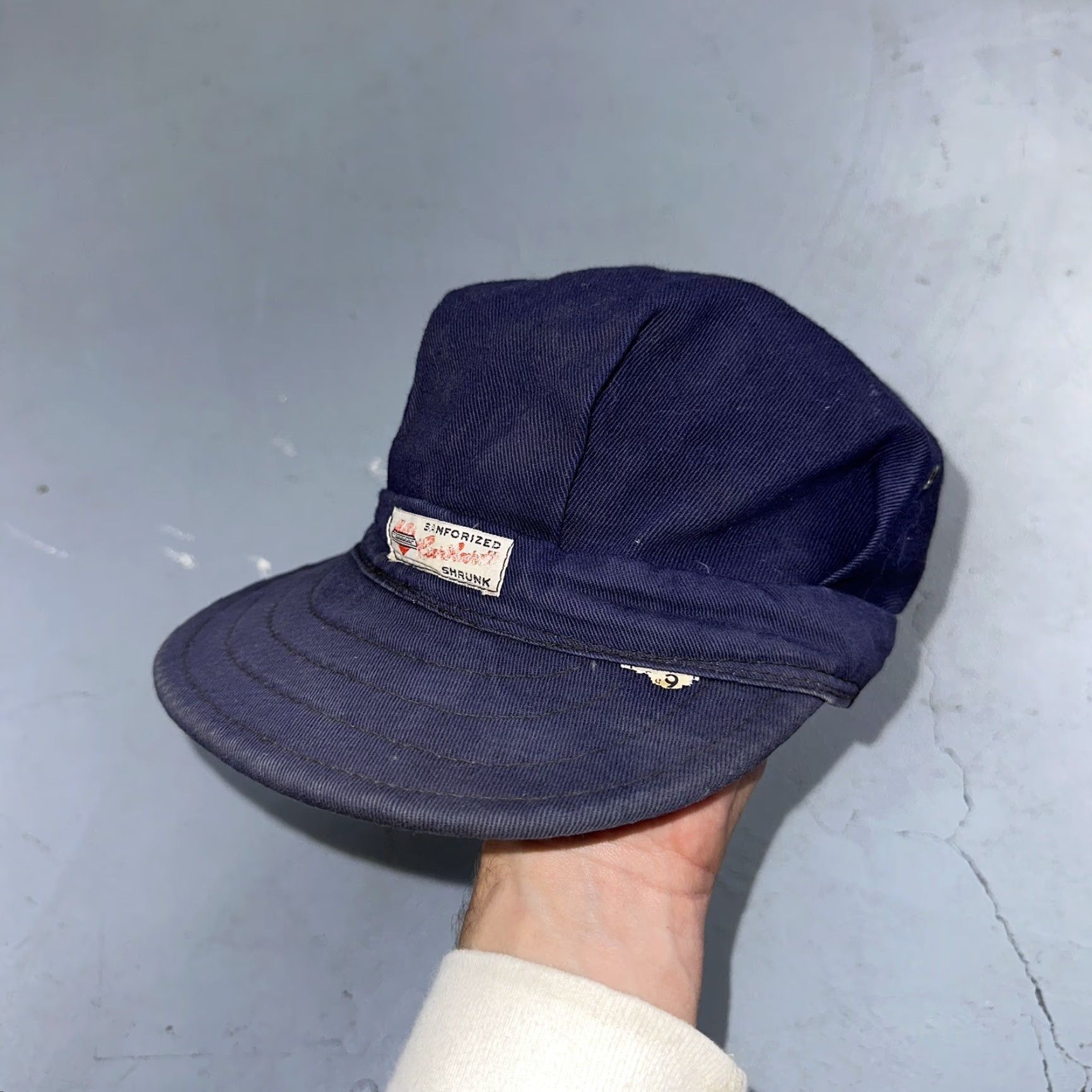 Carhartt VINTAGE Carhartt Cap Hat Denim 1950s 60s Union Workwear Conductor Heart Logo Blue Adult One Size 6 3/4 Mens Womens Girls Boys Size ONE SIZE - 5 Thumbnail