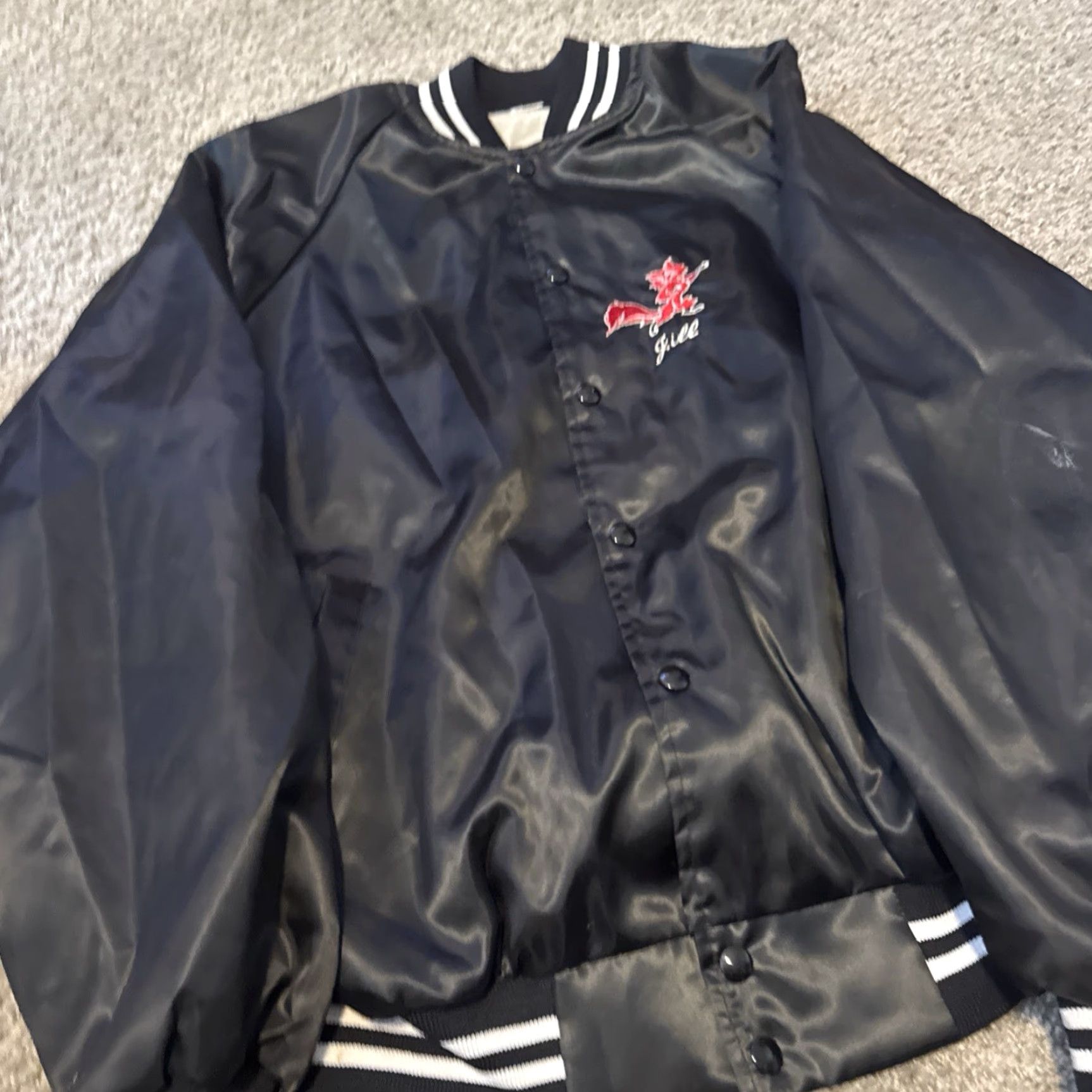 Vintage VINTAGE 80s The Quick Fox Bar Restaurant “Jill” Black Bomber Jacket Large Unbranded Unisex Adults Nylon Jacket Mens Womens Boys Girls Size US L / EU 52-54 / 3 - 5 Thumbnail
