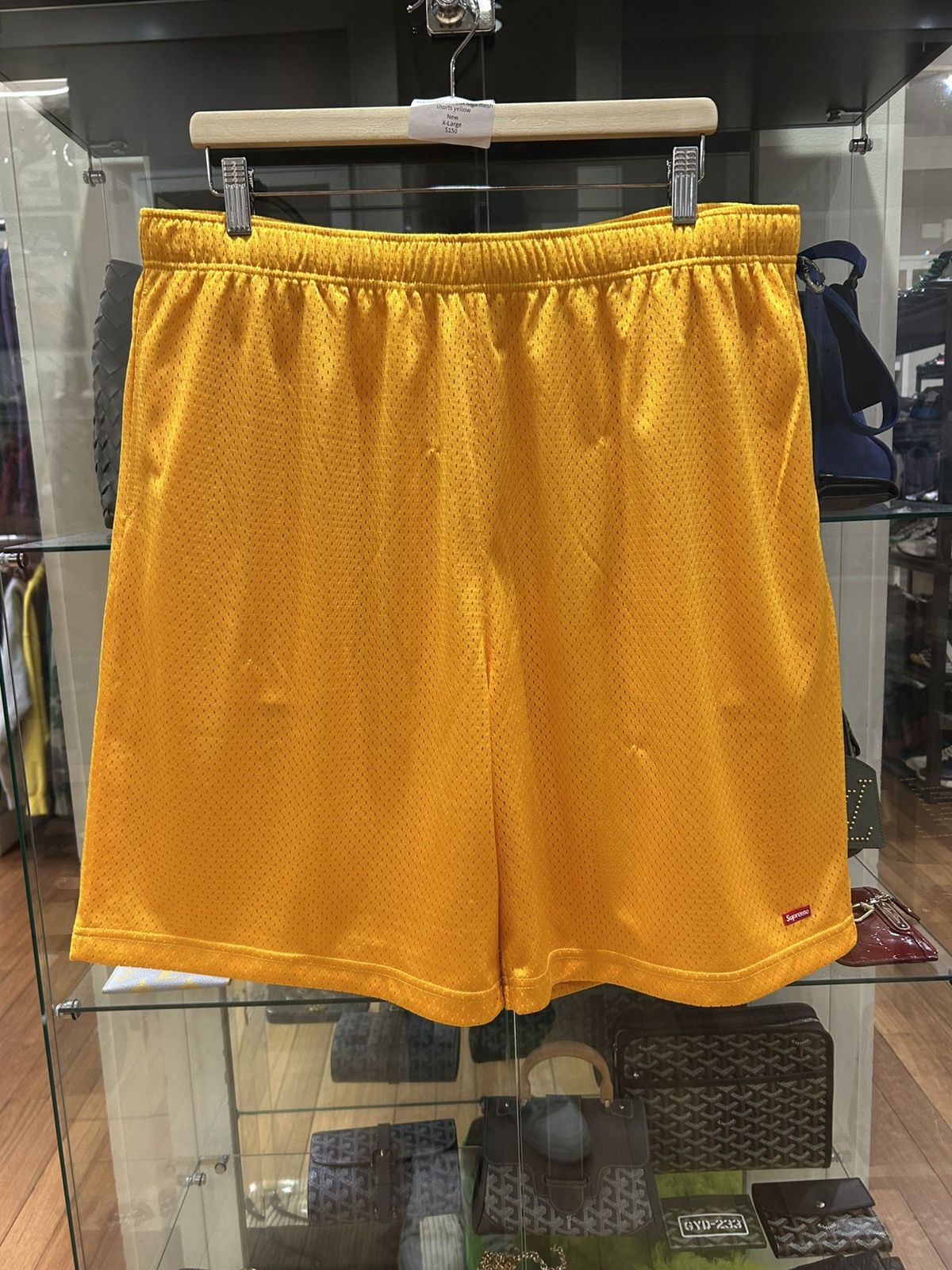 Supreme Mesh Box Logo Shorts - Yellow