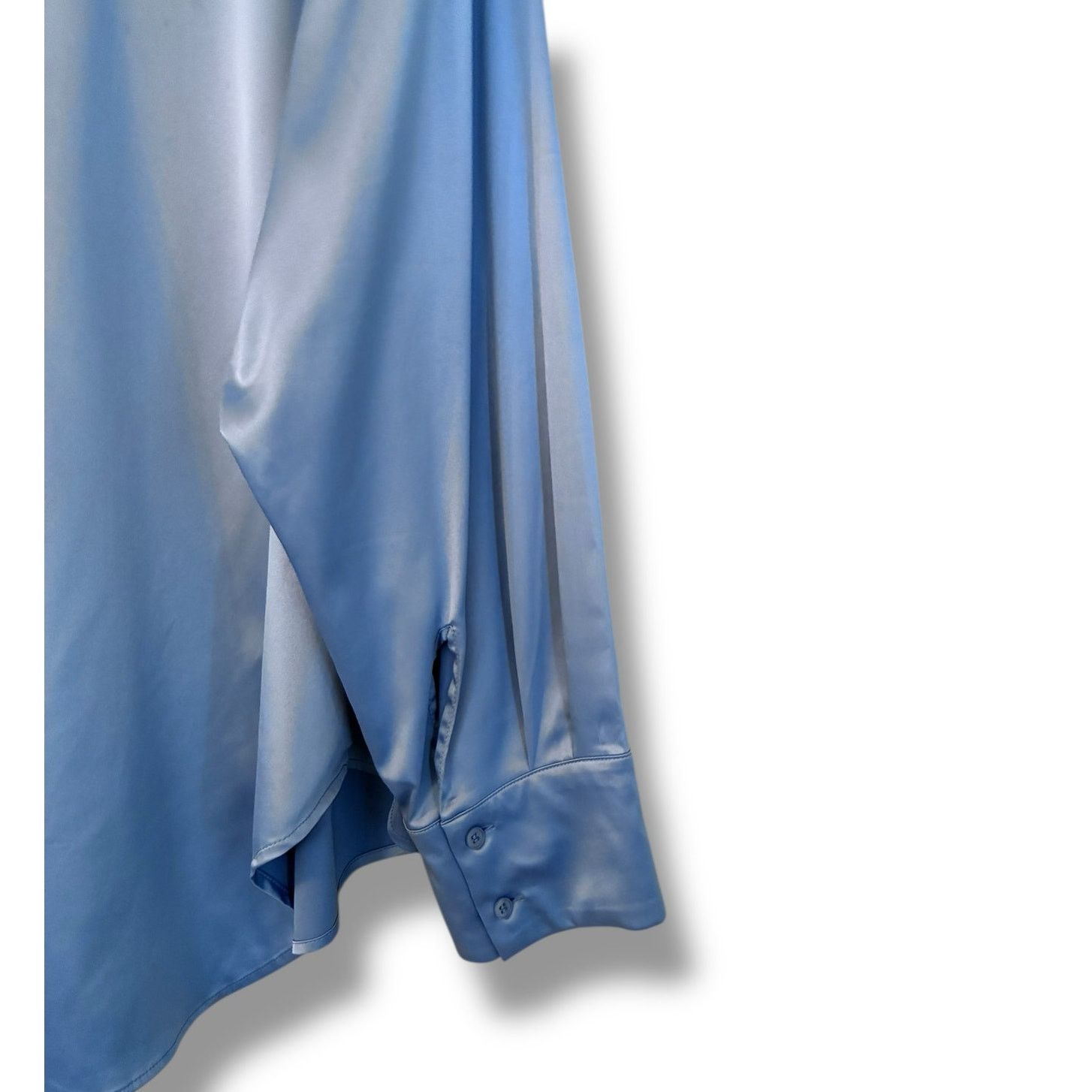 Other Lane Bryant collared button-down blue satin shirt Size 4XL / US 24-26 - 5 Thumbnail