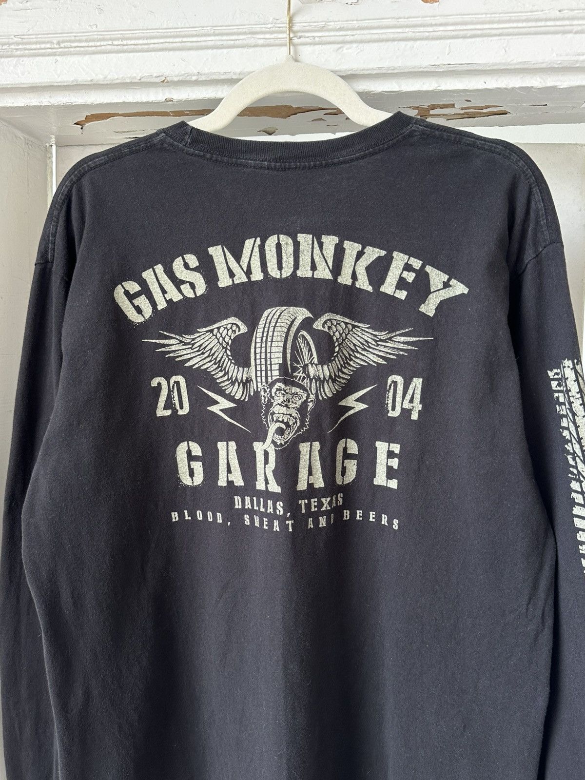 Vintage Gas Monkey Garage Black Made in USA Long Sleeve Size US L / EU 52-54 / 3 - 3 Thumbnail