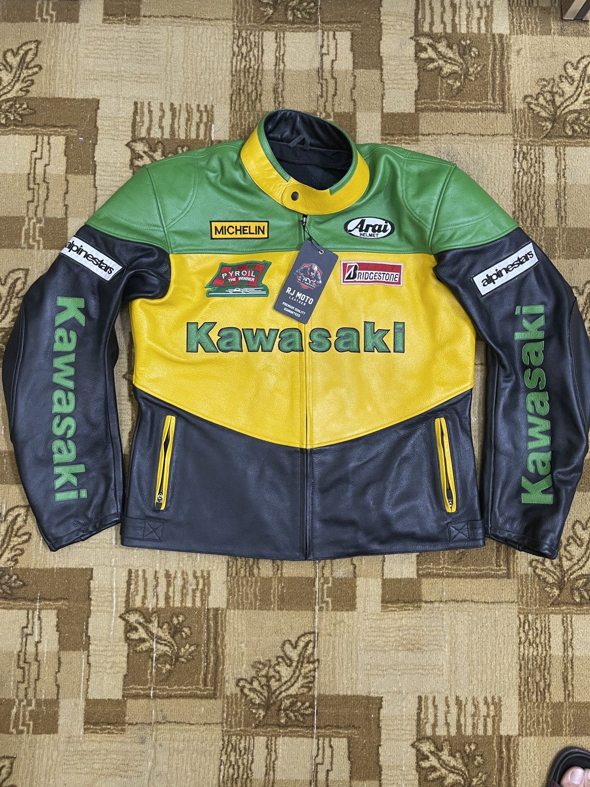 Other Vintage Kawasaki Racing Leather Jacket Mens XL - Women’s XXL Size US XL / EU 56 / 4 - 1 Thumbnail