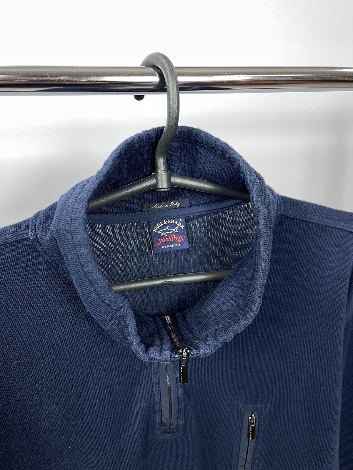 Paul & Shark Men's Paul & Shark Blue 100% Cotton Sweater L Italy RIRI Size US L / EU 52-54 / 3 - 3 Thumbnail