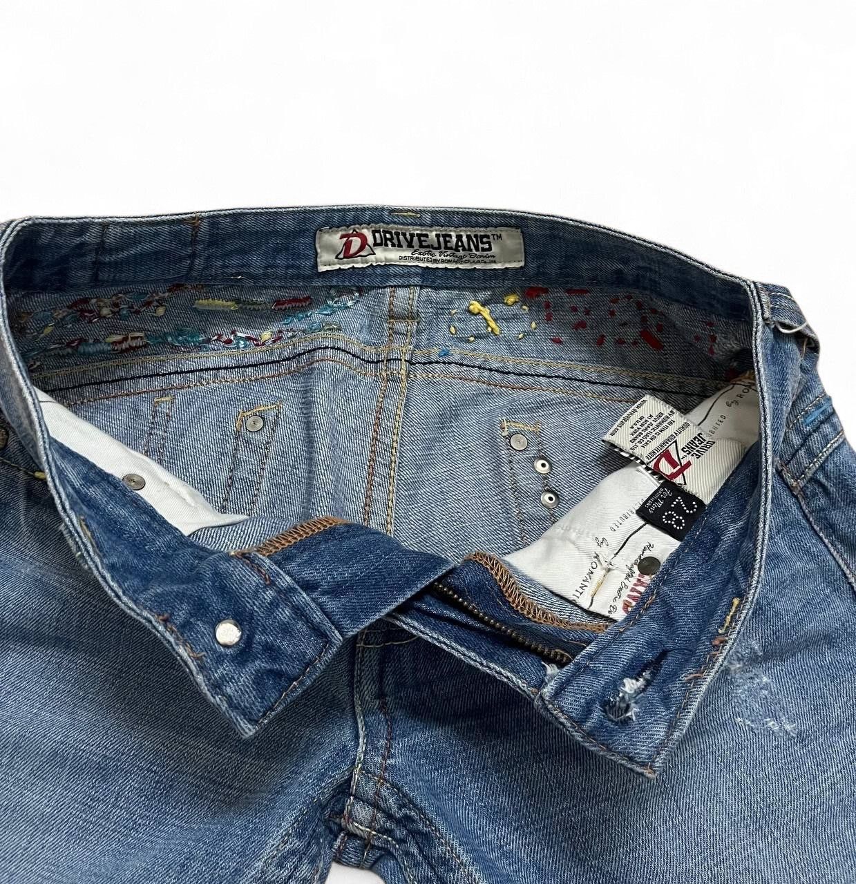Hysteric Glamour Flared drive Jeans distressed low rise wideleg embroided Size US 29 - 14 Thumbnail