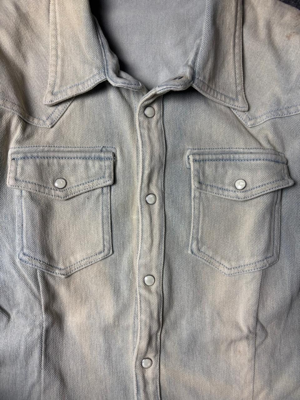 Japanese Brand 2000s NO ID Mud-Wash Western Shirt Size US S / EU 44-46 / 1 - 3 Thumbnail