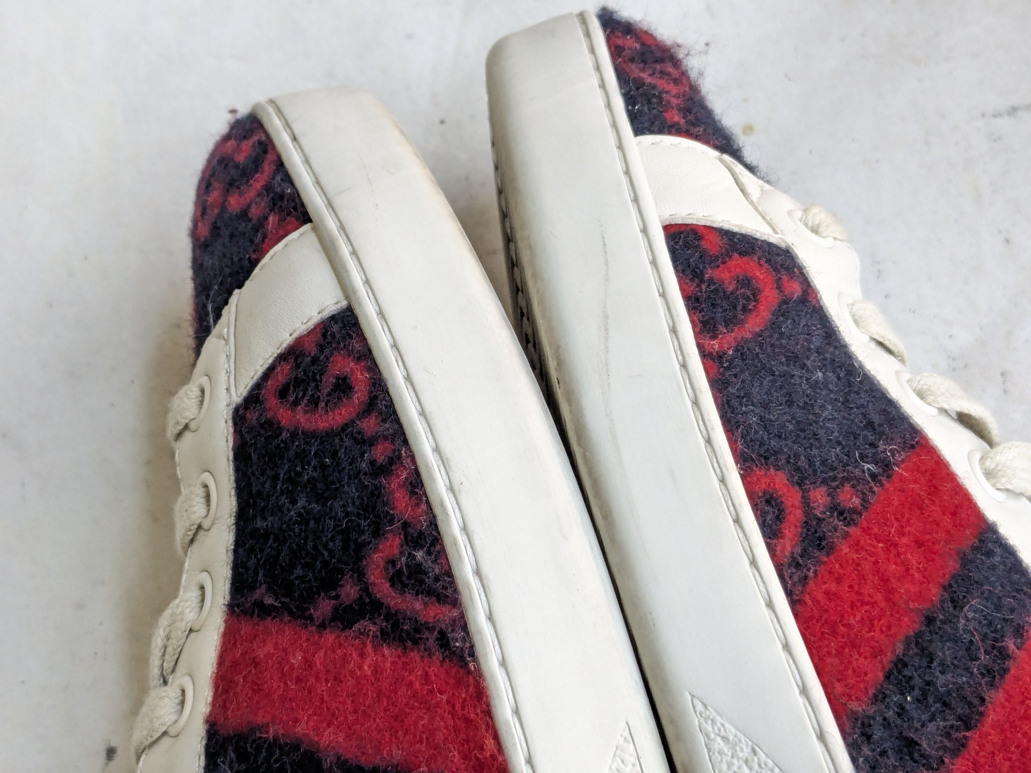 Gucci Gucci Ace Sneakers Monogram GG Logo 10 Red Navy Blue Size US 10 / EU 43 - 8 Thumbnail