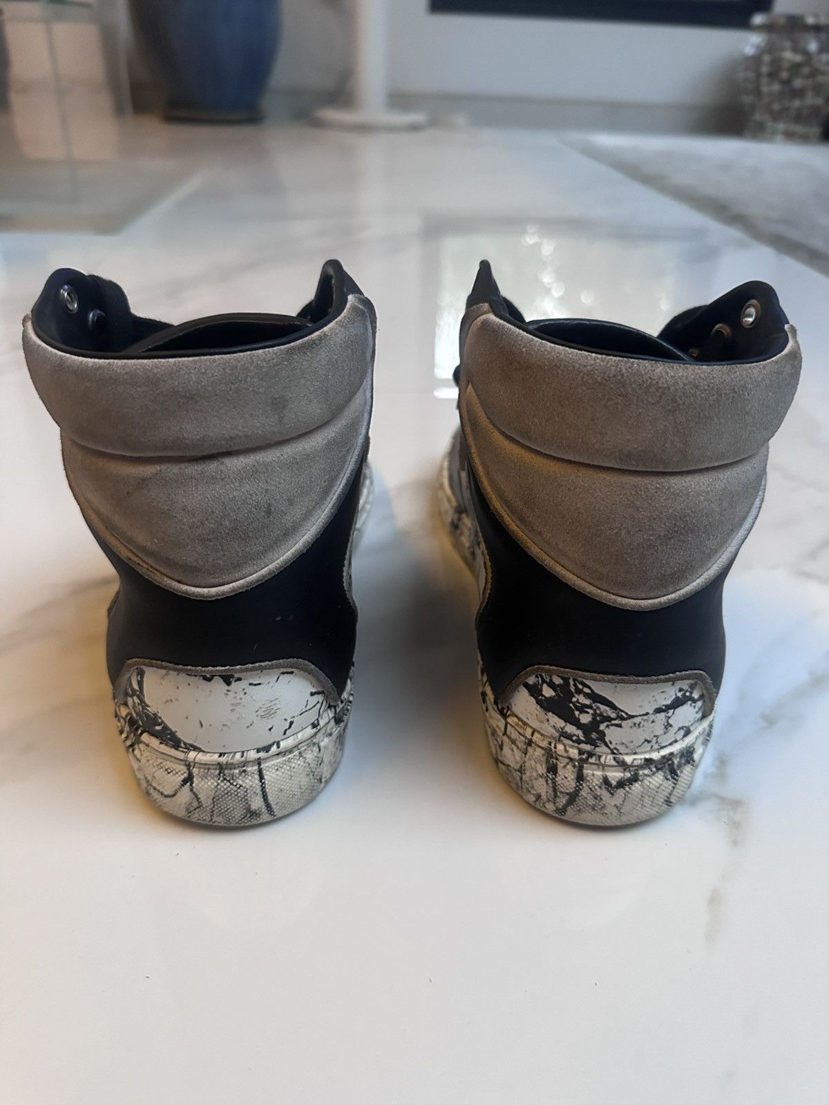 Balenciaga Balenciaga High-Top Marble Sneakers Size US 7 / EU 40 - 3 Thumbnail