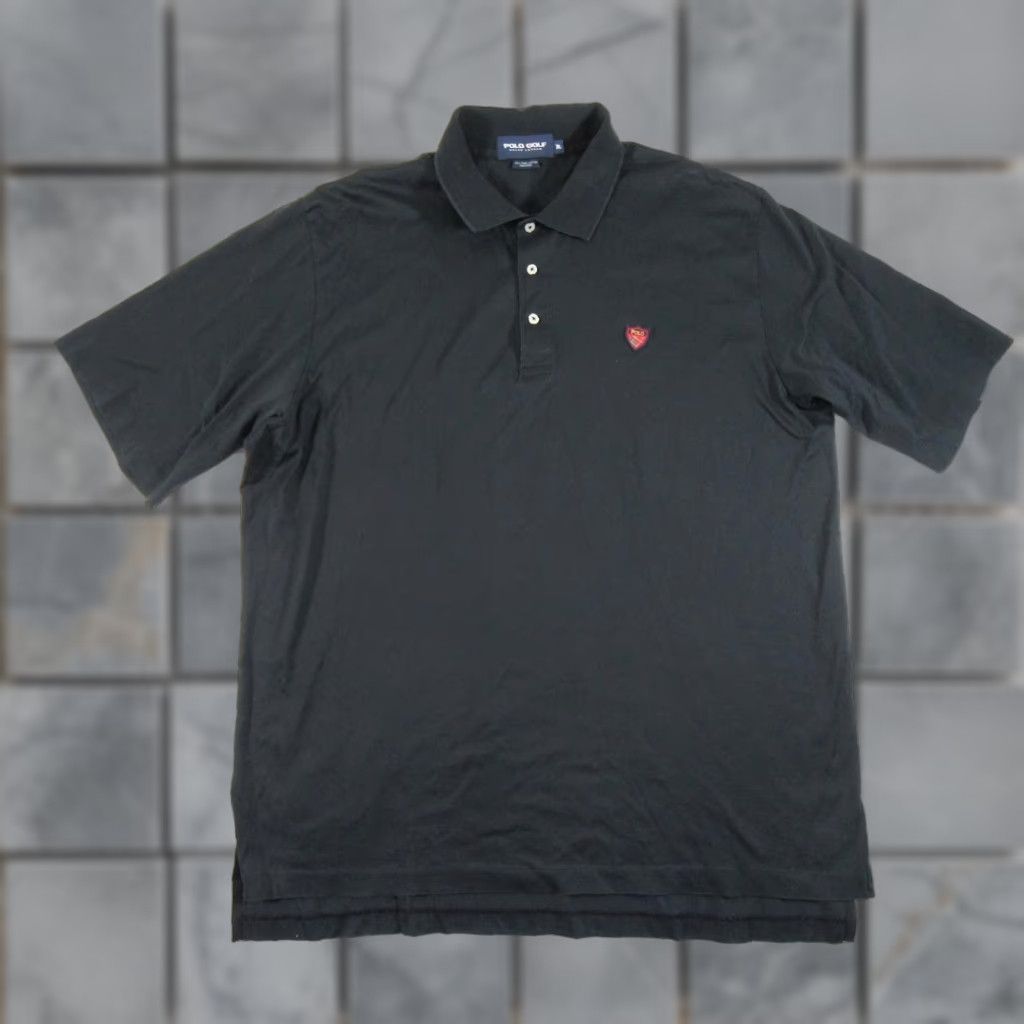 Ralph Lauren VINTAGE Polo Golf Ralph Lauren Shirt Mens XL Black Short Sleeve Crest Logo Pima Cotton Polo Men's XL Black Crest Logo 90s/Preppy Size US XL / EU 56 / 4 - 1 Thumbnail