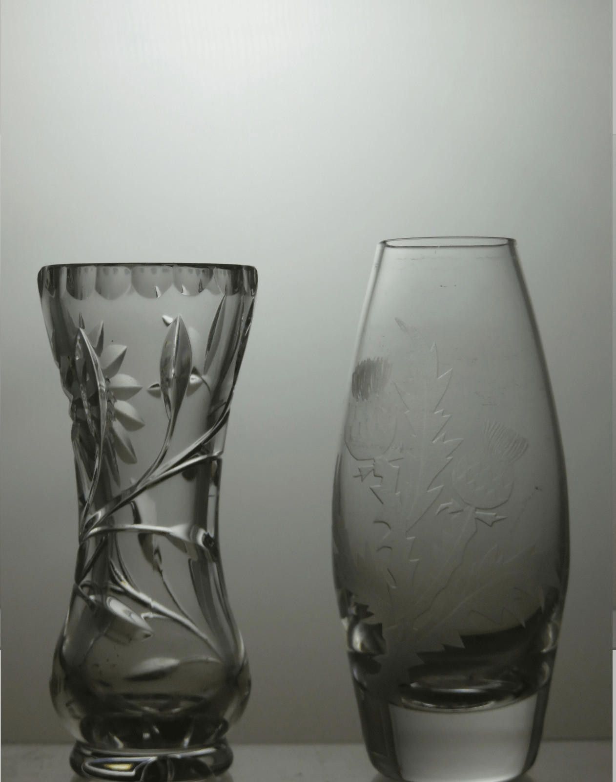 The Unbranded Brand Vintage Lead Crystal Cut Glass Set of 2 Vases 5" Size ONE SIZE - 1 Thumbnail