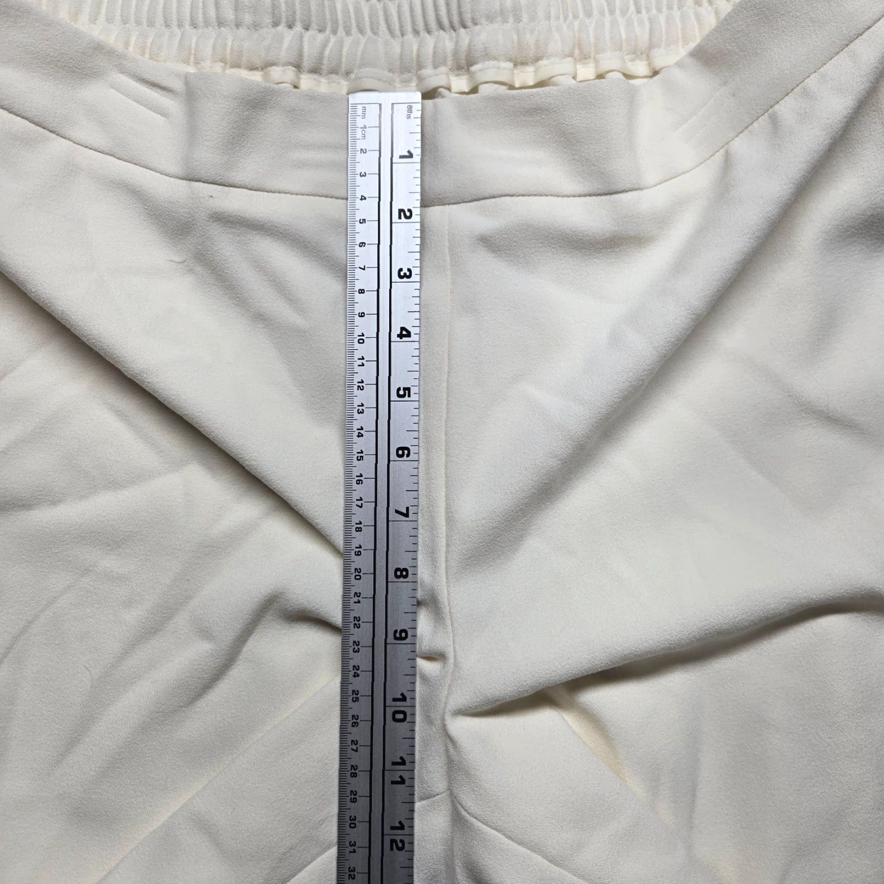 Coldwater Creek VINTAGE Coldwater Creek Pants Wide Leg Adult Regular L Ivory Solid Knit Polyester Cotton Pull On 30 In Inseam Summer Spring Fall Athleisure Womens Size 36" / US 14 / IT 50 - 5 Thumbnail