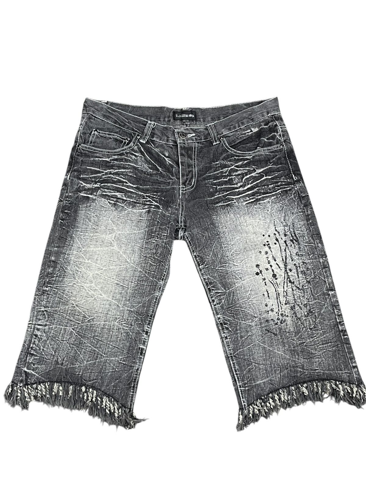 LOWBOX Lowbox Grunge Distressed Paint Splatter Denim Shorts Size US 31 - 2 Thumbnail