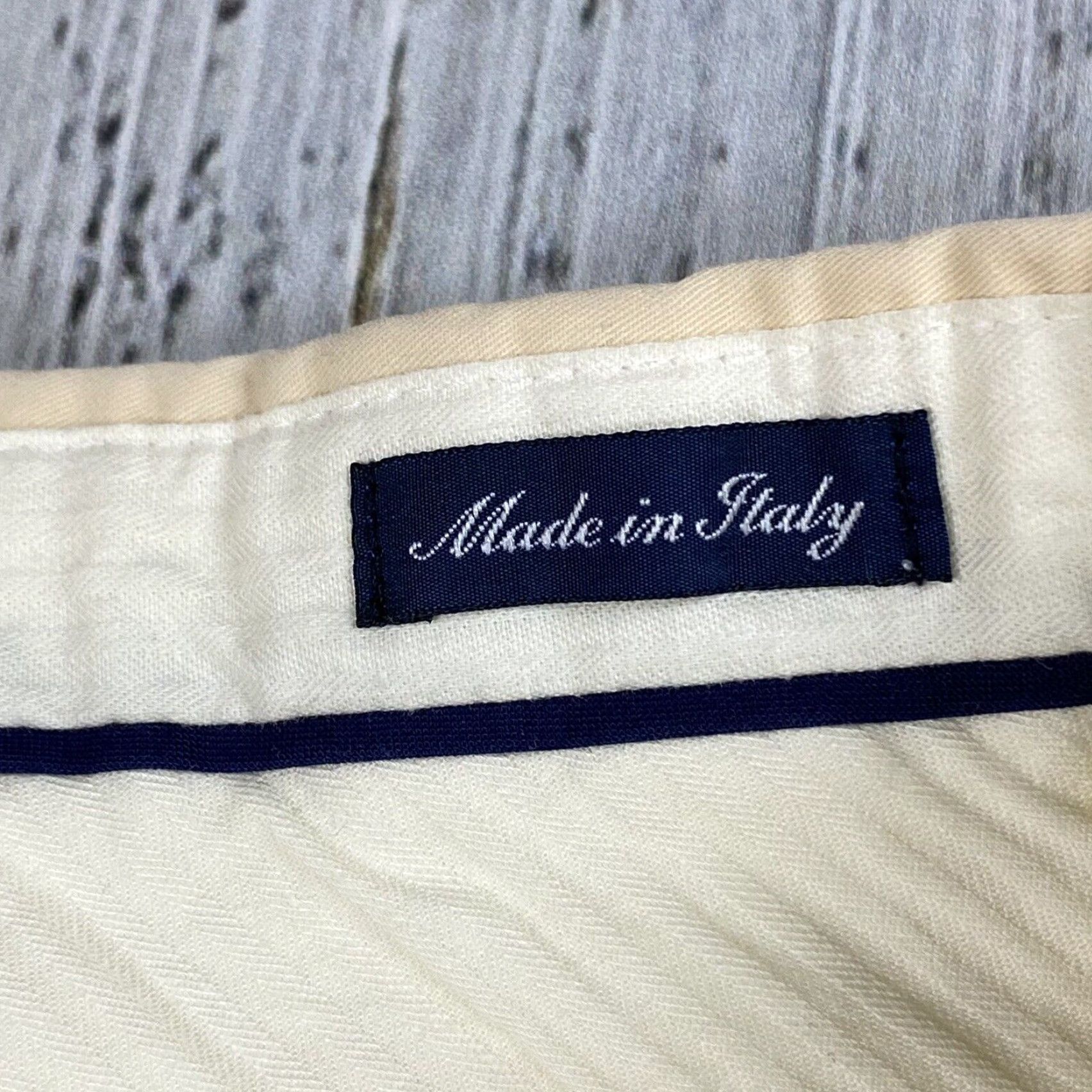 Polo Ralph Lauren VINTAGE Polo Ralph Lauren Dress Pants Men 36 Ivory Chino Flat Front Mid Rise Straight Leg Italy Size US M / EU 48-50 / 2 - 6 Thumbnail