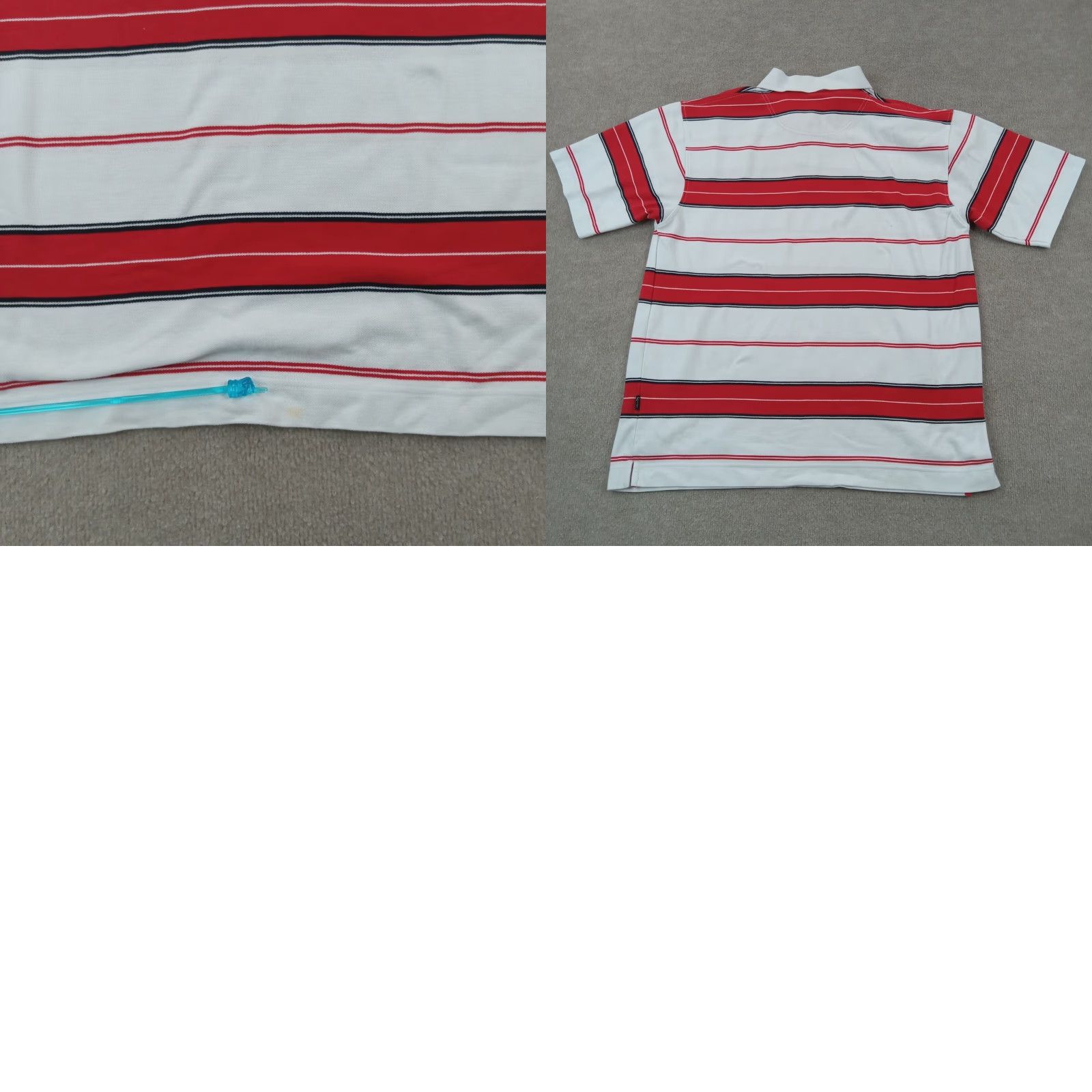 Karl Kani Karl Kani Mens Polo Shirt Extra Large XL Red White Striped Casual Size US XL / EU 56 / 4 - 8 Thumbnail