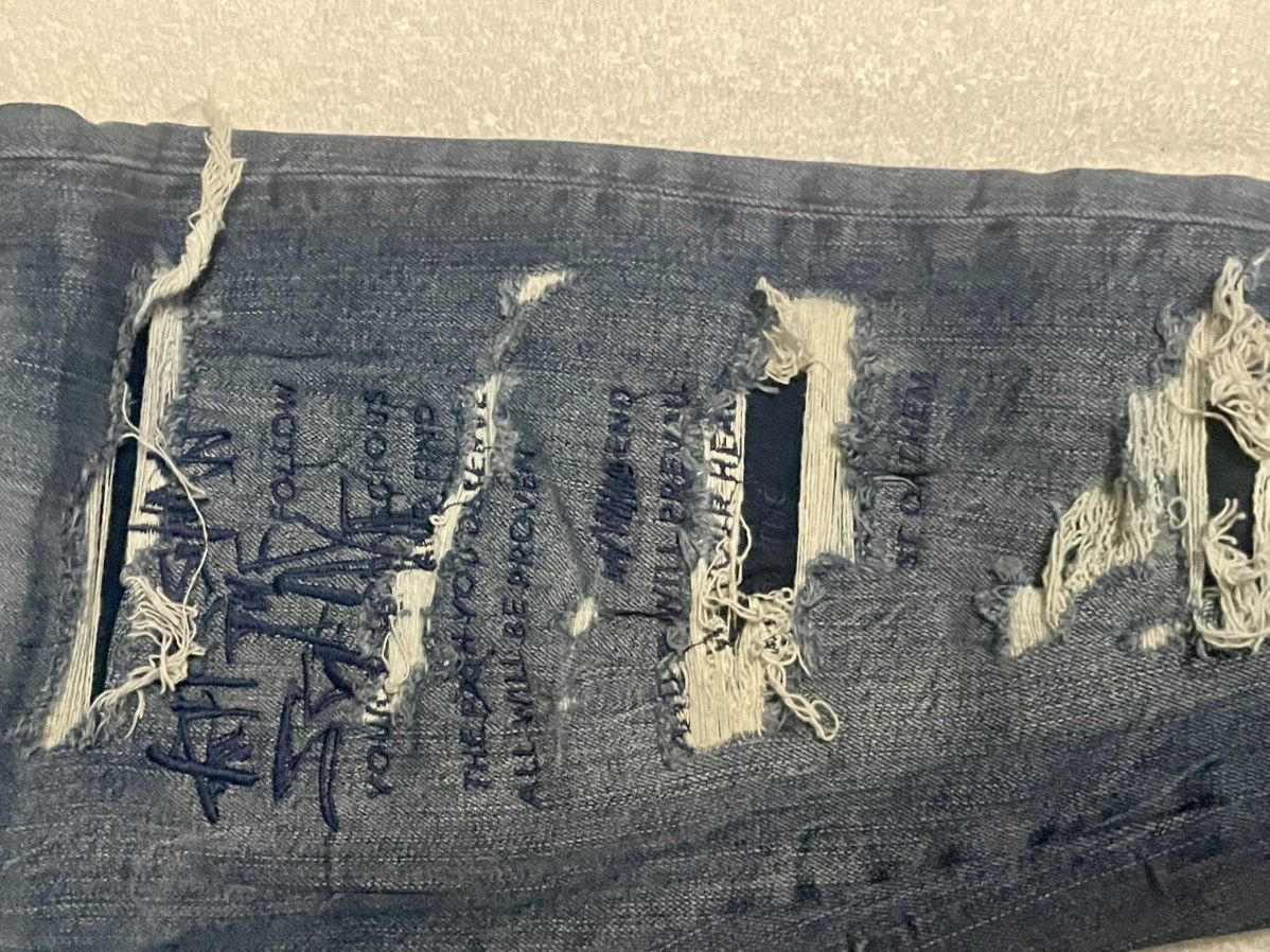 Zara Zara DistressedPunk DenimJeans Graffiti Print SlimFit Size32 Size US 32 / EU 48 - 15 Thumbnail