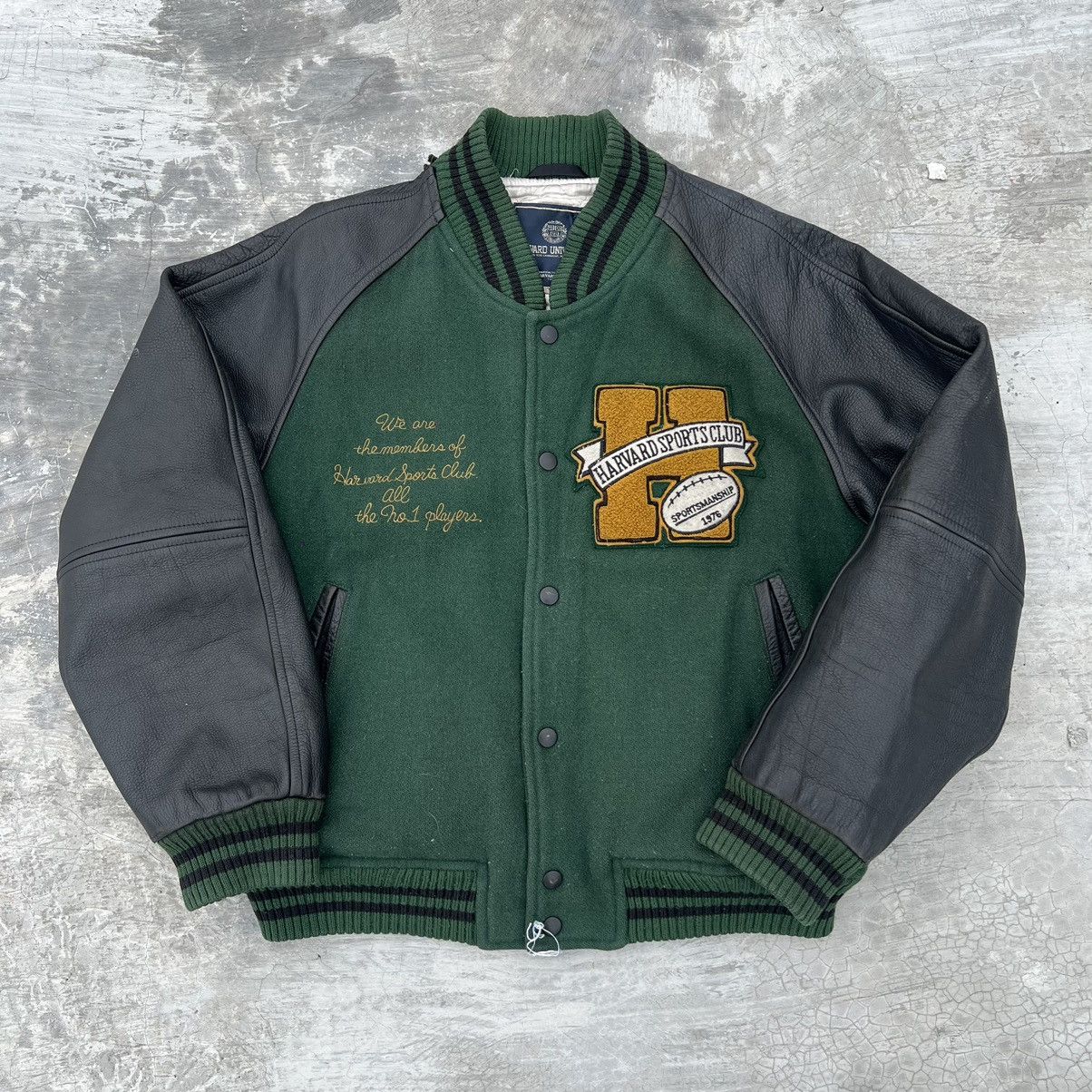 Leather Vintage Harvard Sports Club Varsity Leather Jacket 1976 Size US M / EU 48-50 / 2 - 1 Thumbnail