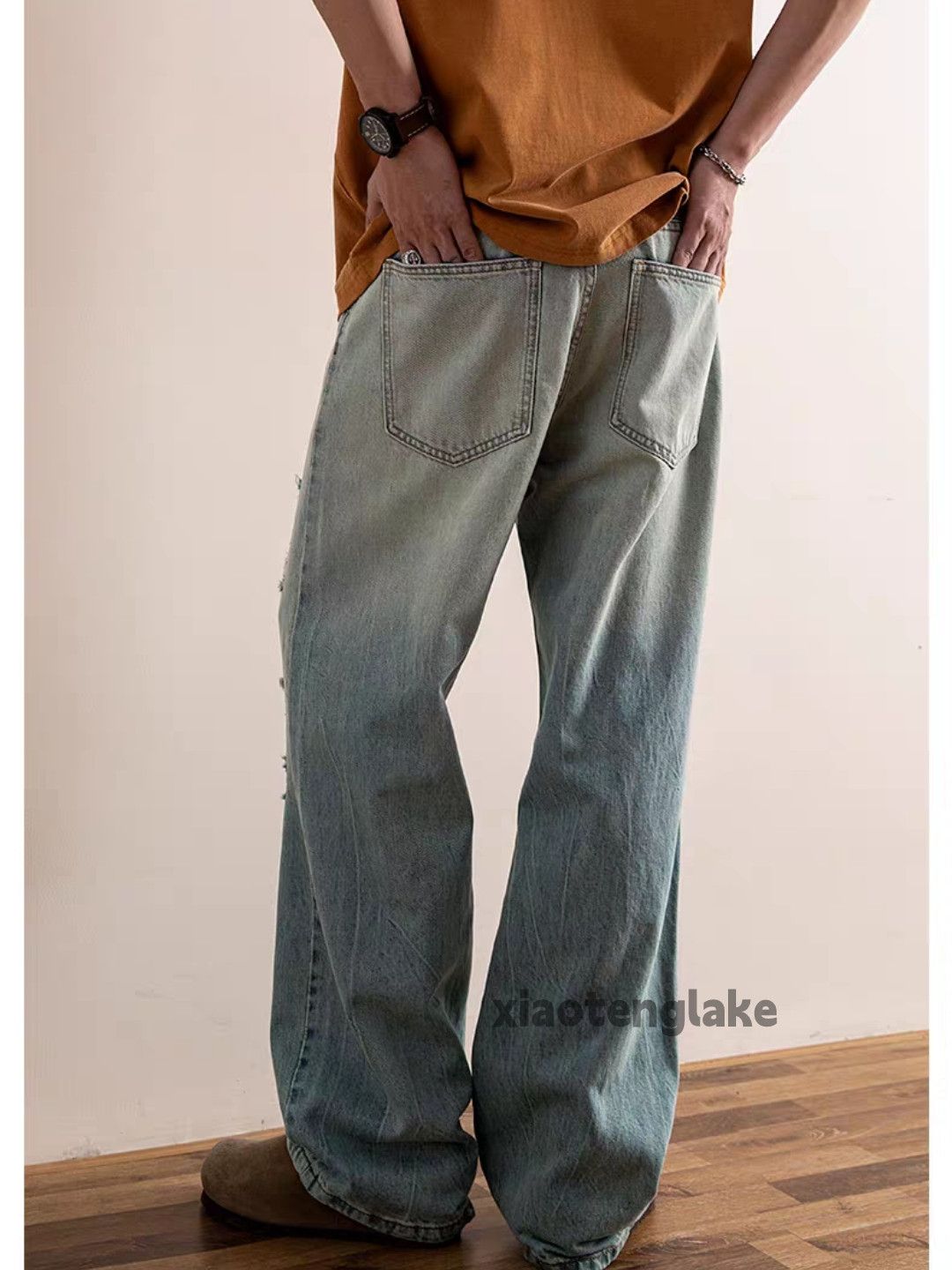 Jean Utility punk grunge faded ripped damaged hiphop jeans Size US 34 / EU 50 - 6 Thumbnail