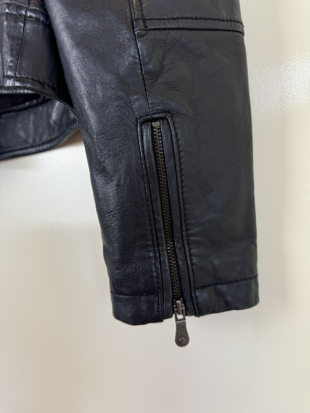 Banana Republic Leather biker moto motorcycle jacket quilted sleeves S Size S / US 4 / IT 40 - 11 Thumbnail