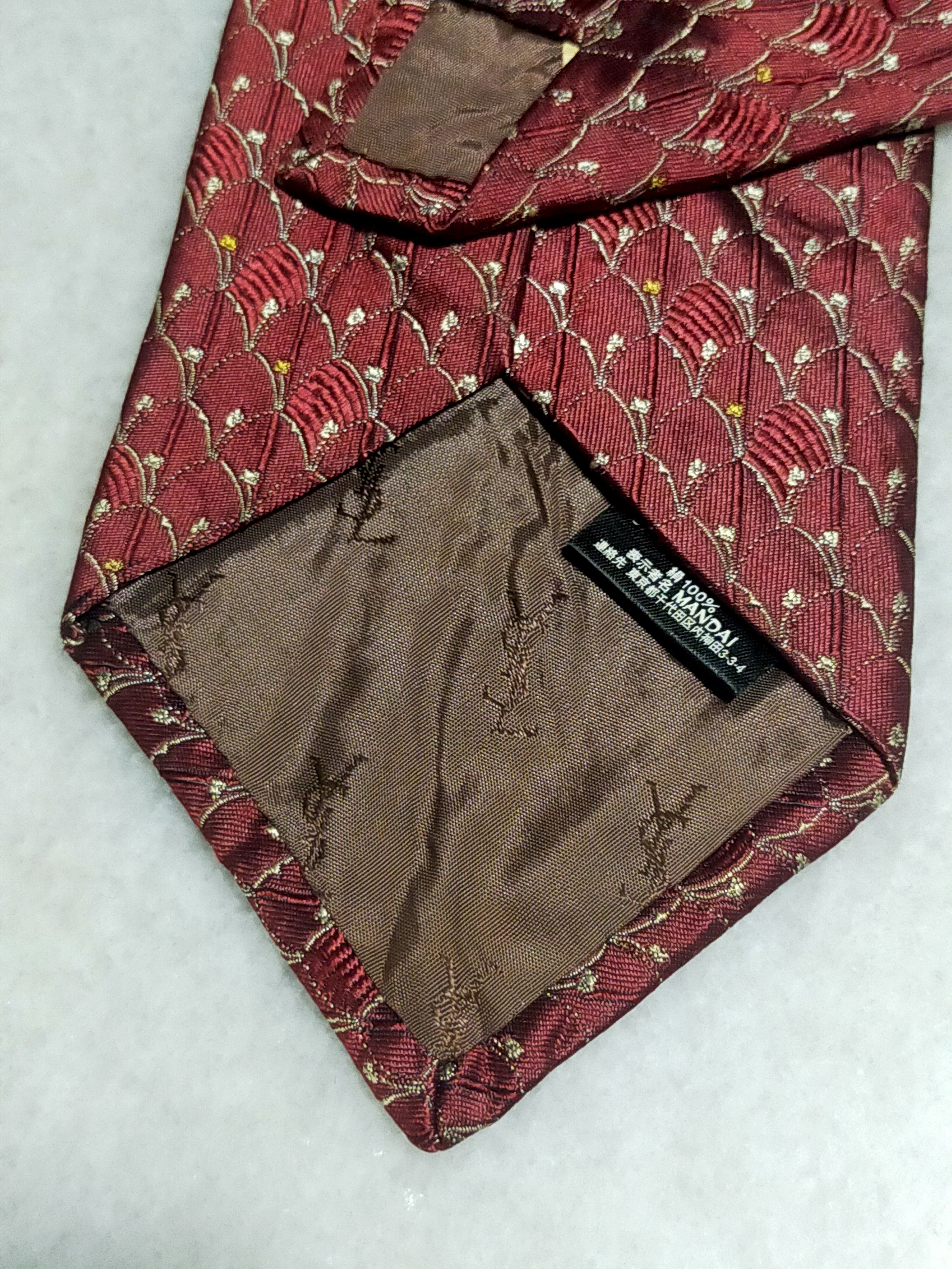 Yves Saint Laurent YVES SAINT LAURENT MAROON LUXURY SILK TIE Size ONE SIZE - 7 Thumbnail