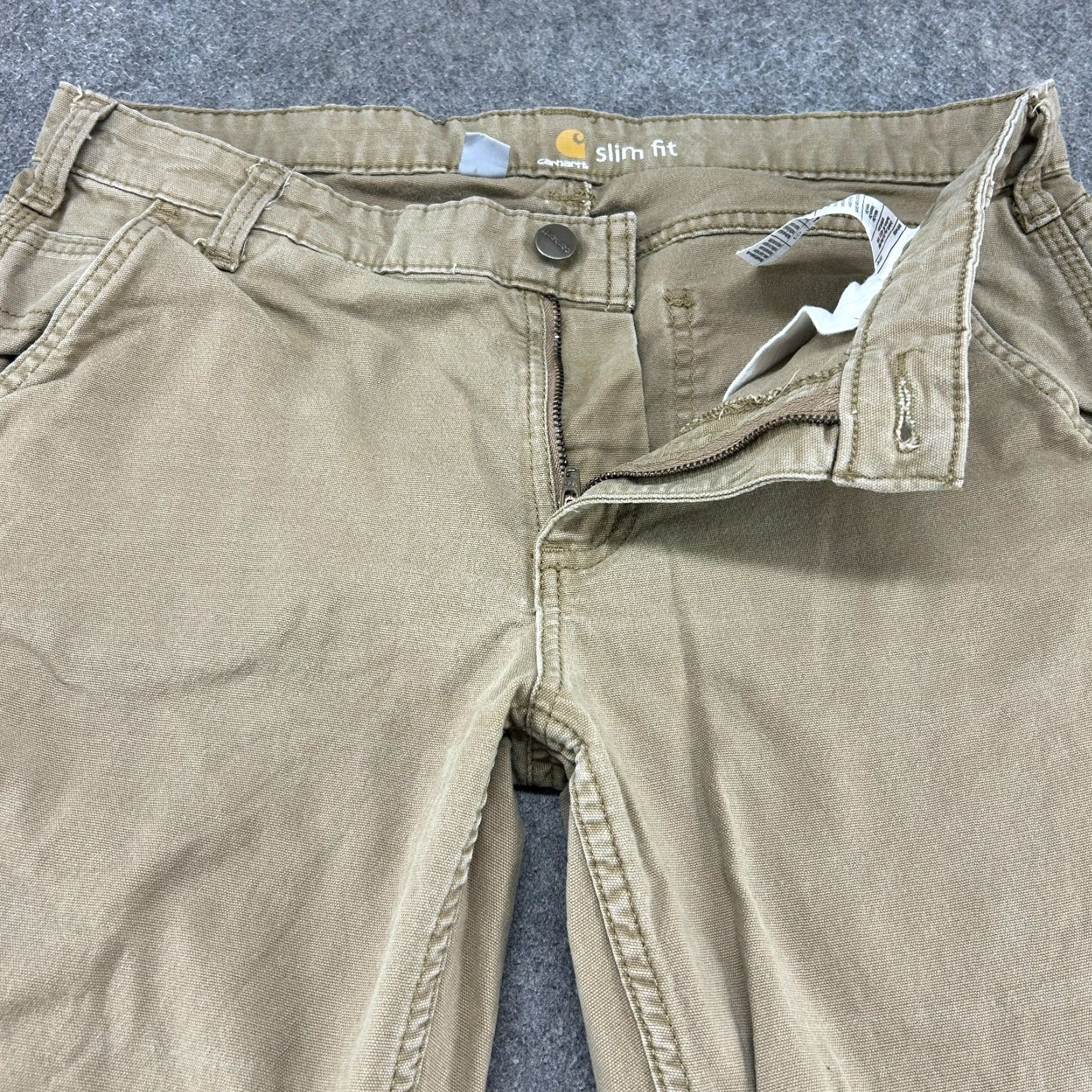 Carhartt Carhartt Pants Womens 12 Tall Brown Tan Slim Fit Straight Leg Cotton Rugged Flex Size 34" / US 12 / IT 48 - 2 Thumbnail