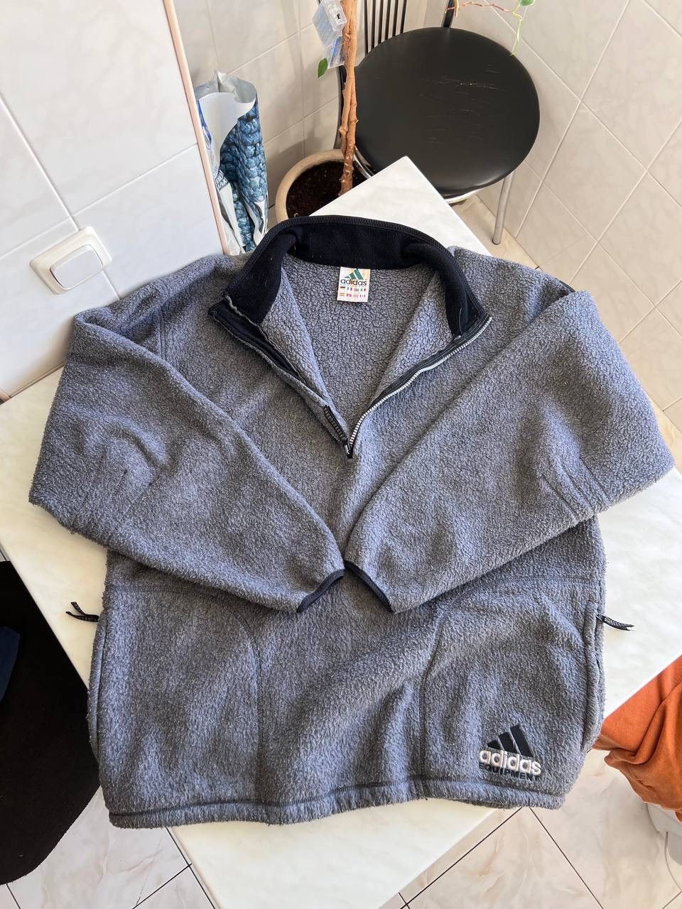 Adidas Vintage Adidas Equipment Fleece Light Jacket XL Gray 90s Zip Size US XL / EU 56 / 4 - 11 Thumbnail
