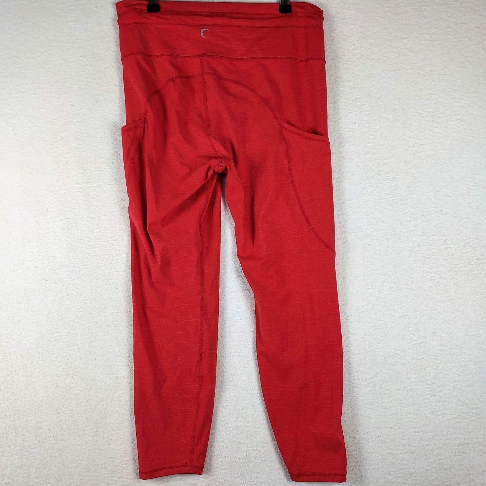 Vintage Zyia Womens Leggings Small Red Pockets High Rise Skinny Ankle Athletic Activewear Yoga Spring Summer Fall Size 28" / US 6 / IT 42 - 2 Thumbnail