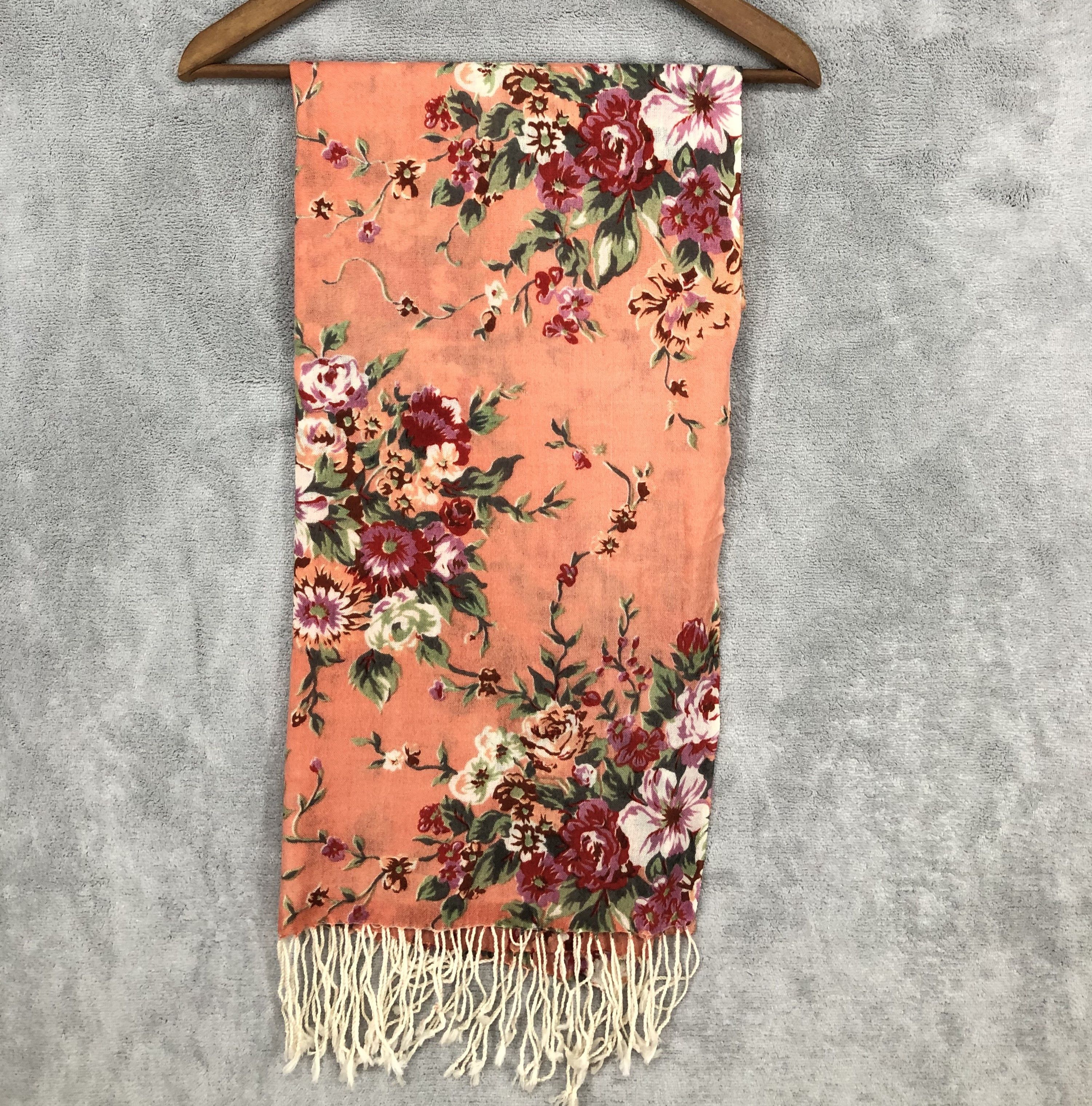 Vintage Floral Flowers Scarf Muffler Neck Scarf