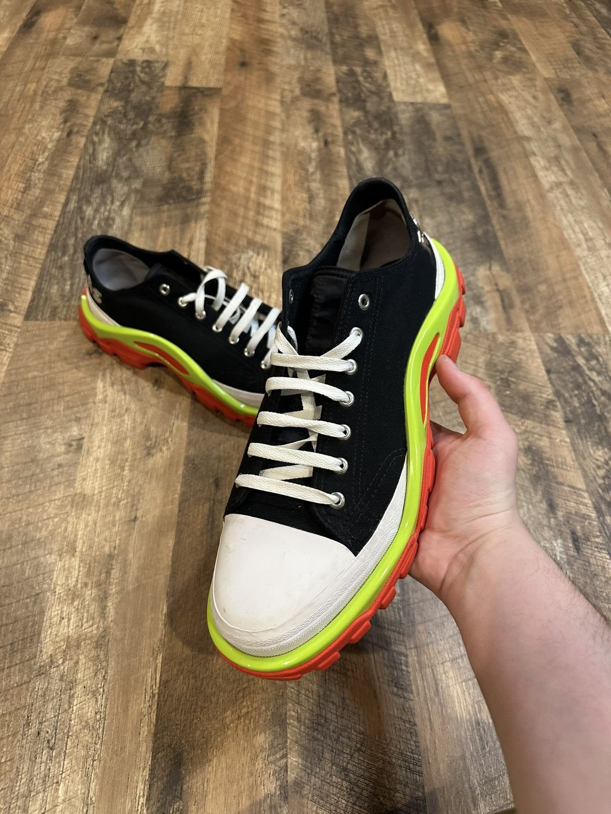 Adidas × Raf Simons Raf Simons x Adidas Detroit Runner Black Silver Slime Size US 12 / EU 45 - 12 Thumbnail