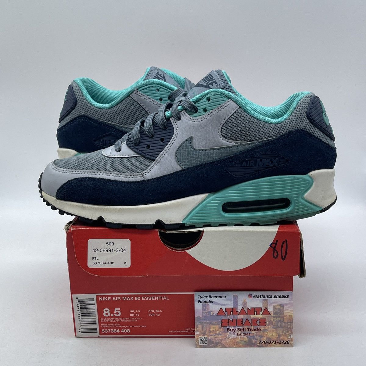 Nike Air max 90 wolf grey blue graphite Size US 8.5 / EU 41-42 - 1 Thumbnail