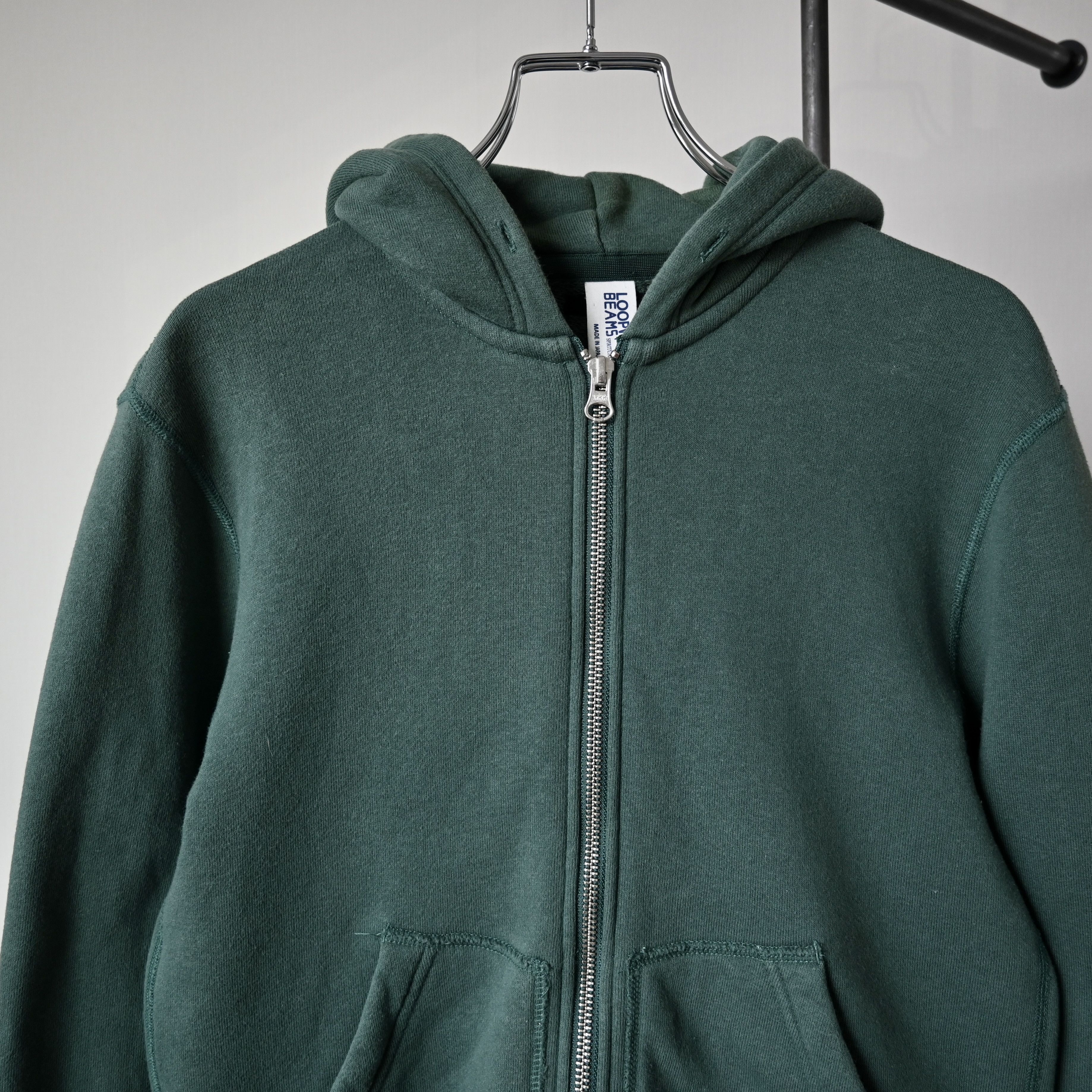 Slim fit, BEAMS Plus x LOOPWHEELER tsuriami zipup hoodie