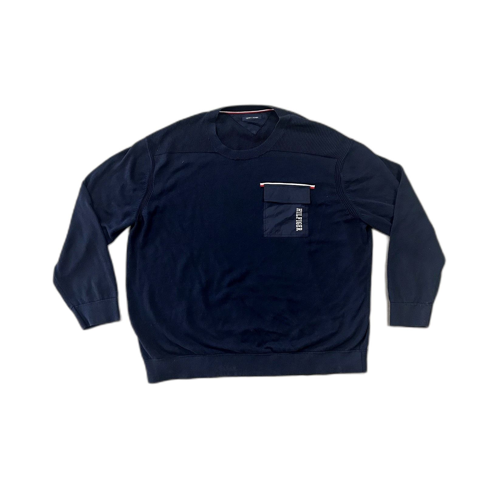 Tommy Hilfiger Tommy Hilfiger Men's Navy Ribbed Detail Crewneck Sweater w/ Size US XXL / EU 58 / 5 - 9 Thumbnail