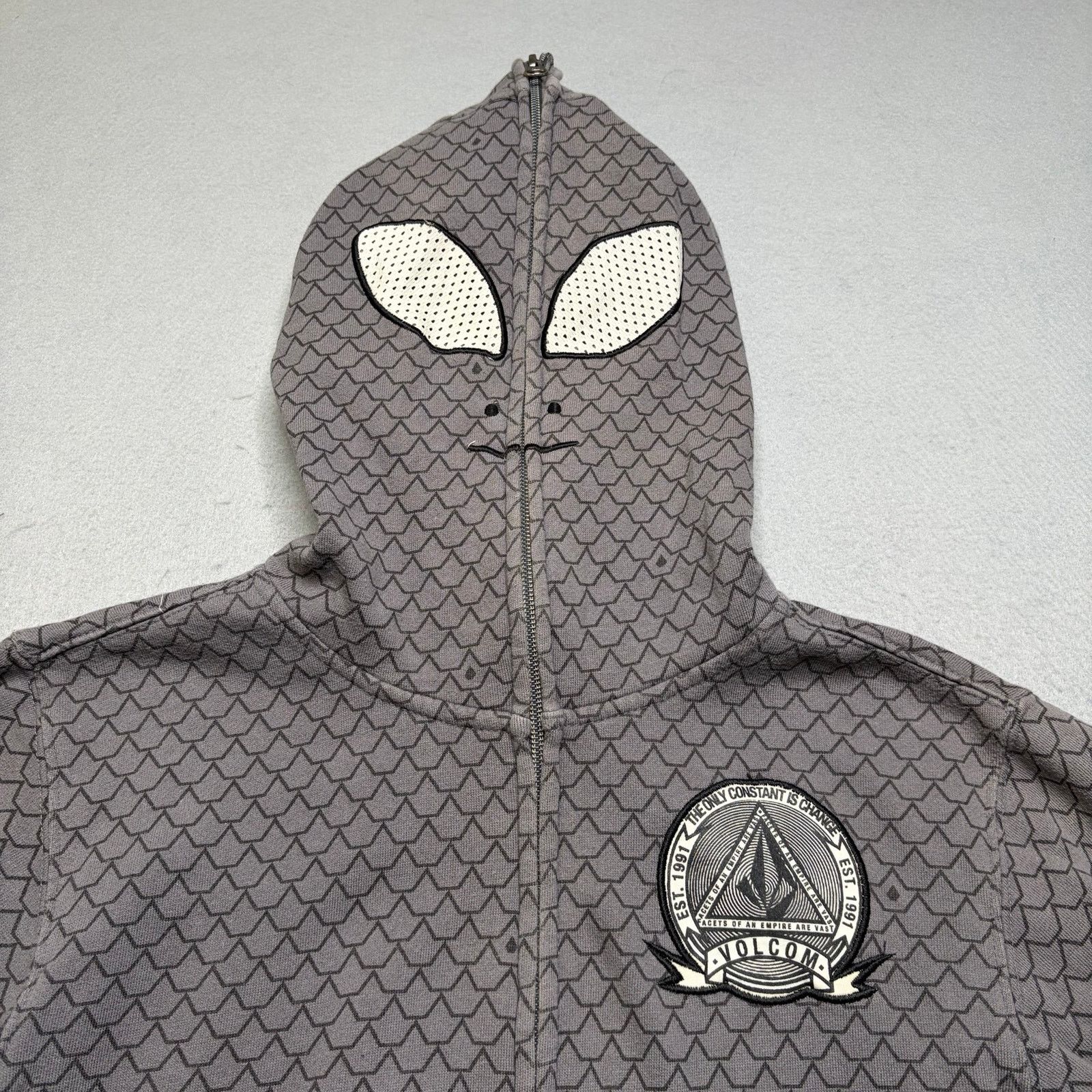 Volcom Volcom Stone Face Full Zip Hoodie Mask Gray Y2K Men’s XS Size US XS / EU 42 / 0 - 8 Thumbnail