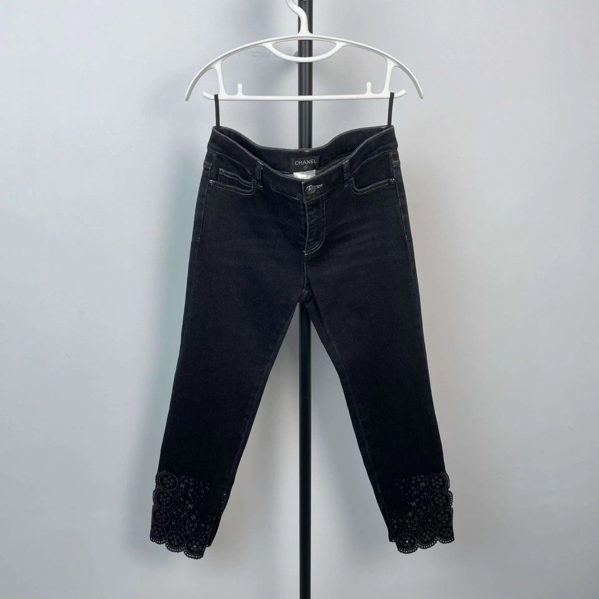 Chanel Chanel Denim Print Gray 38 Pants Size 27" / US 4 / IT 40 - 1 Thumbnail