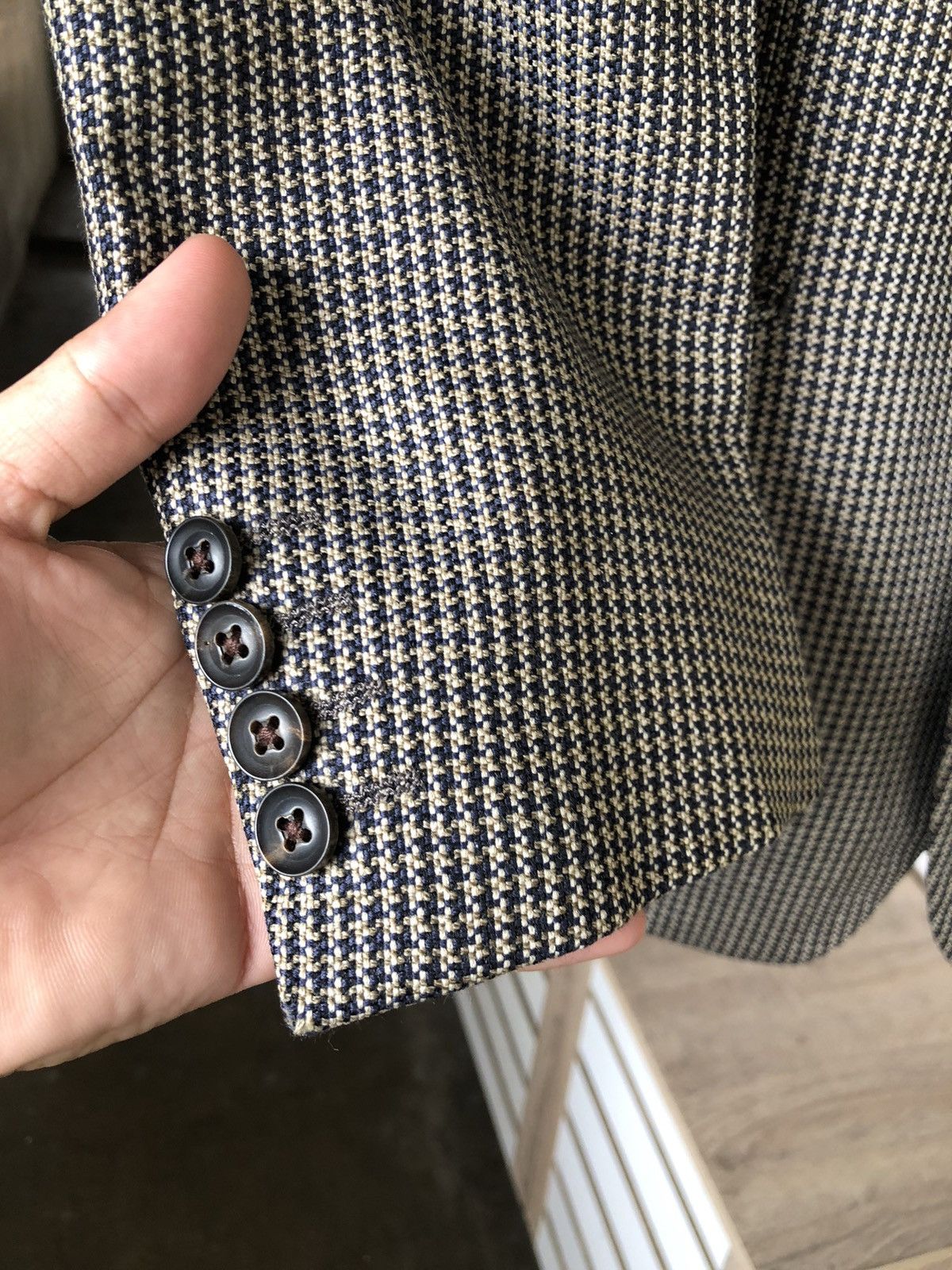 Burberry Vtg Burberry Tweed Wool Checked Single Breasted Blazer Size US M / EU 48-50 / 2 - 8 Thumbnail