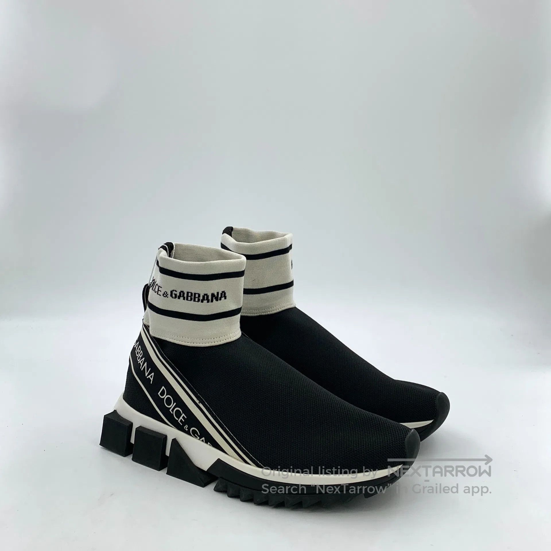 Dolce & Gabbana Dolce Gabbana Black Logo Letter Casual Laced Sock Shoes Sn Size US 6.5 / IT 36.5 - 2 Thumbnail