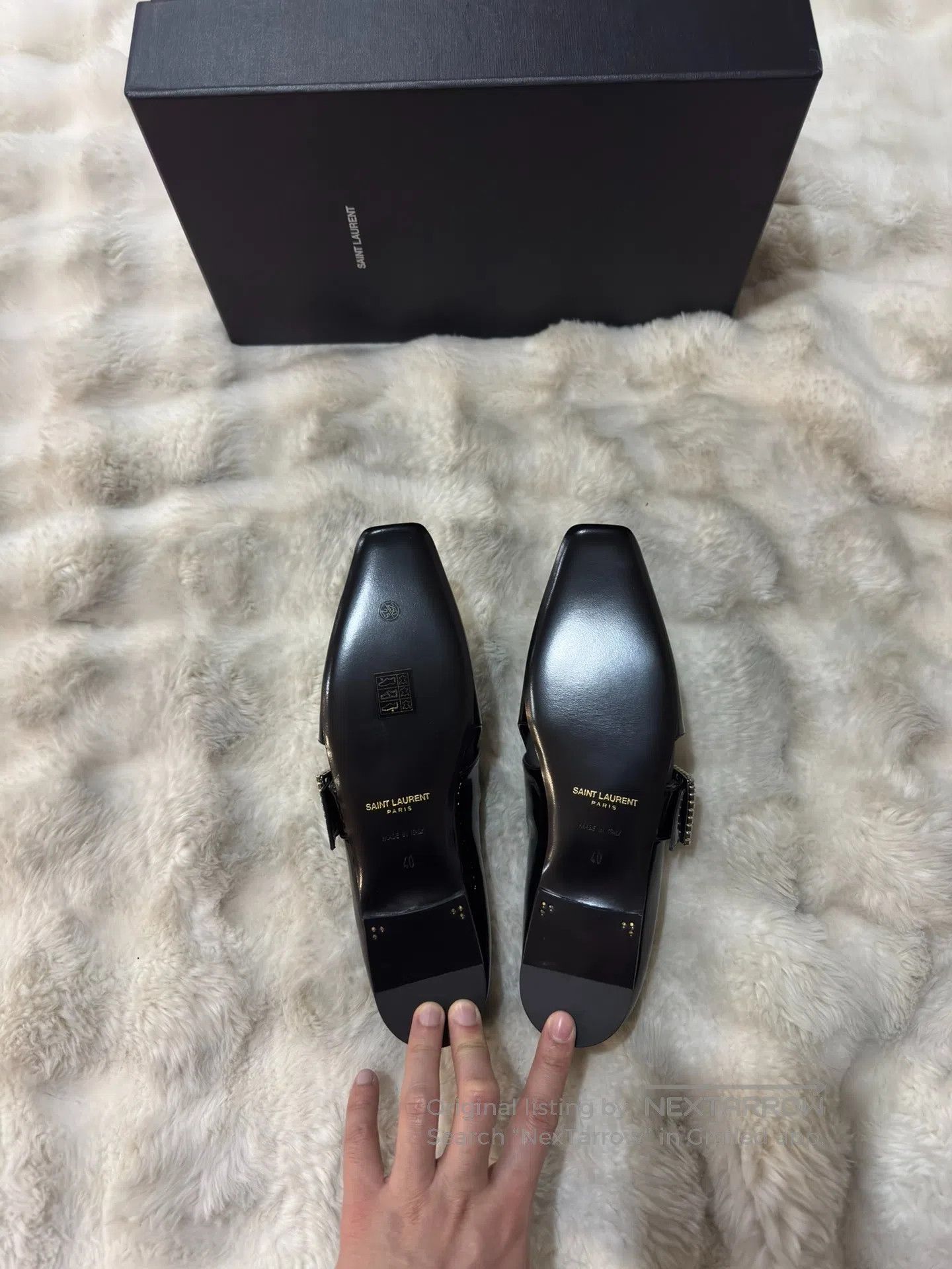 Saint Laurent Paris Saint Laurent Paris Crystal Buckle Men's Loafers| Size US 7 / EU 40 - 4 Thumbnail