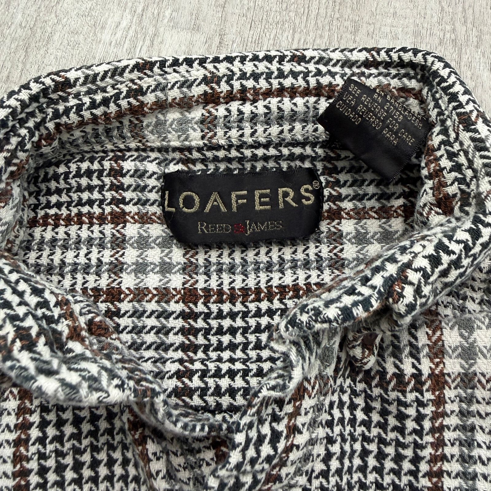 Vintage Vintage Loafers Reed St James Houndstooth Button Shirt Large Size US L / EU 52-54 / 3 - 5 Thumbnail