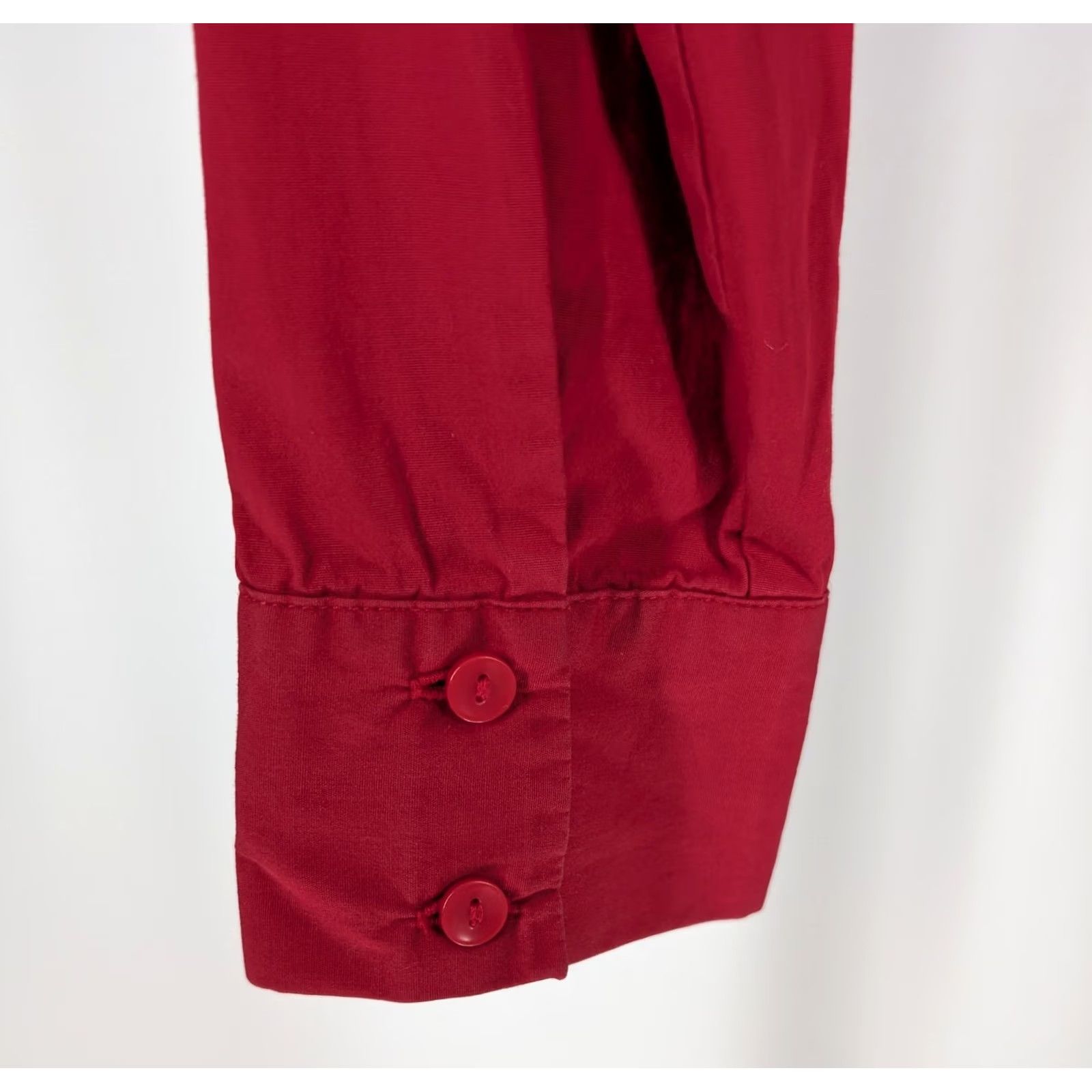 Gap VINTAGE GAP Red Wrap Shirt Tie Waist Collared Top M Women Long Sleeve Stretch Y2K Blouse Size M / US 6-8 / IT 42-44 - 5 Thumbnail