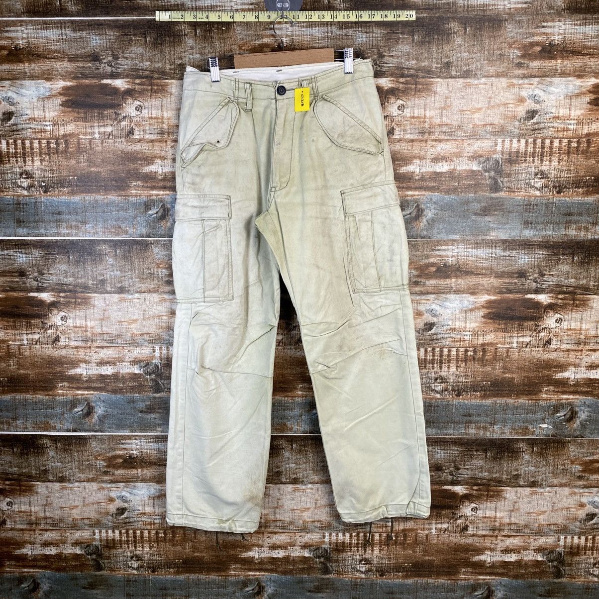 Japanese Brand DL Surplus White Cargo Multipocket Pants #C1218 Size US 29 - 1 Thumbnail